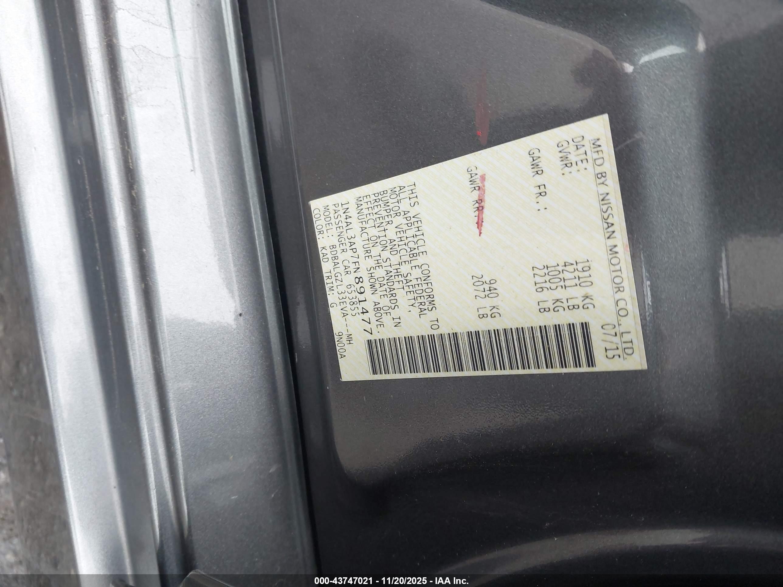 NISSAN ALTIMA image 9