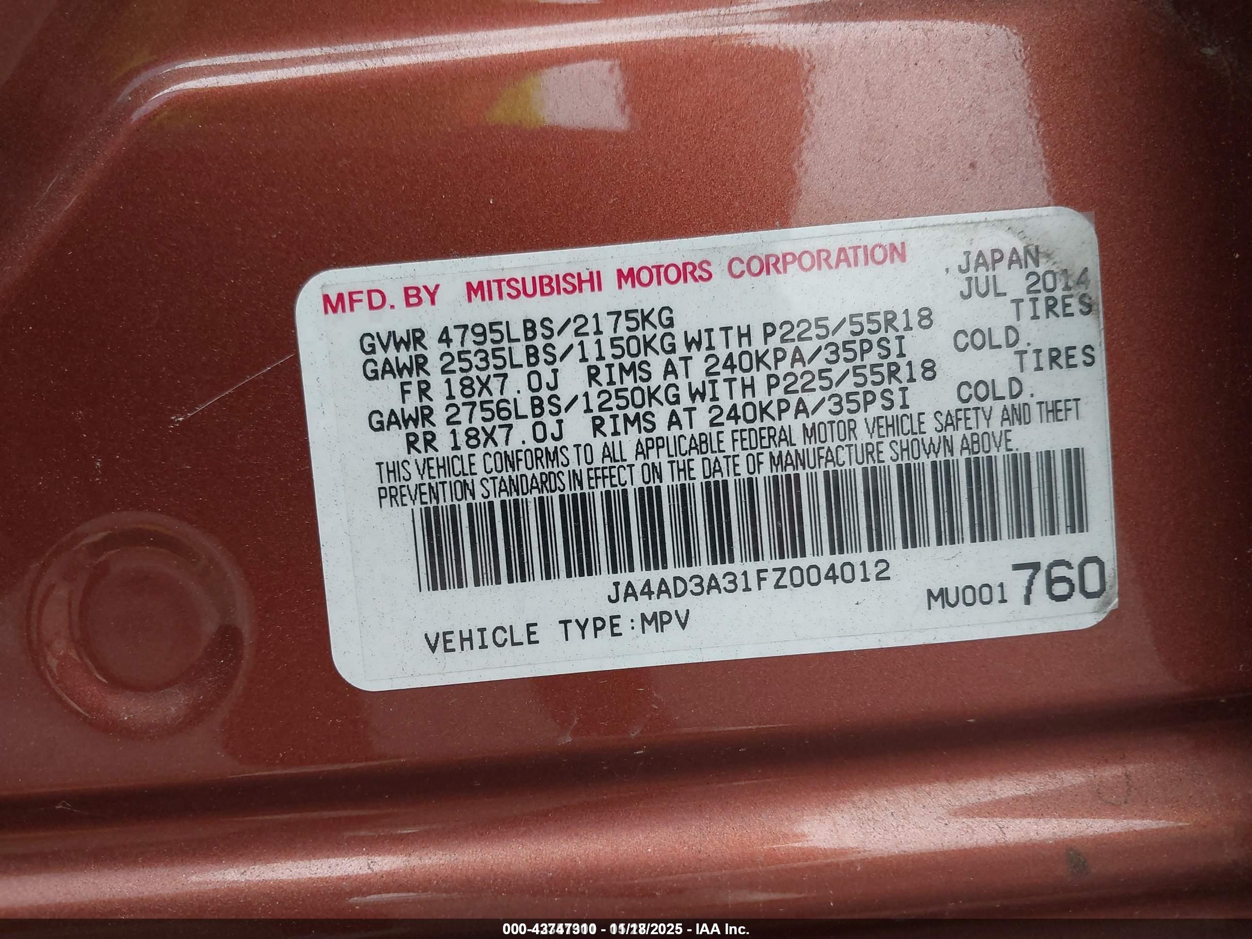MITSUBISHI OUTLANDER image 9