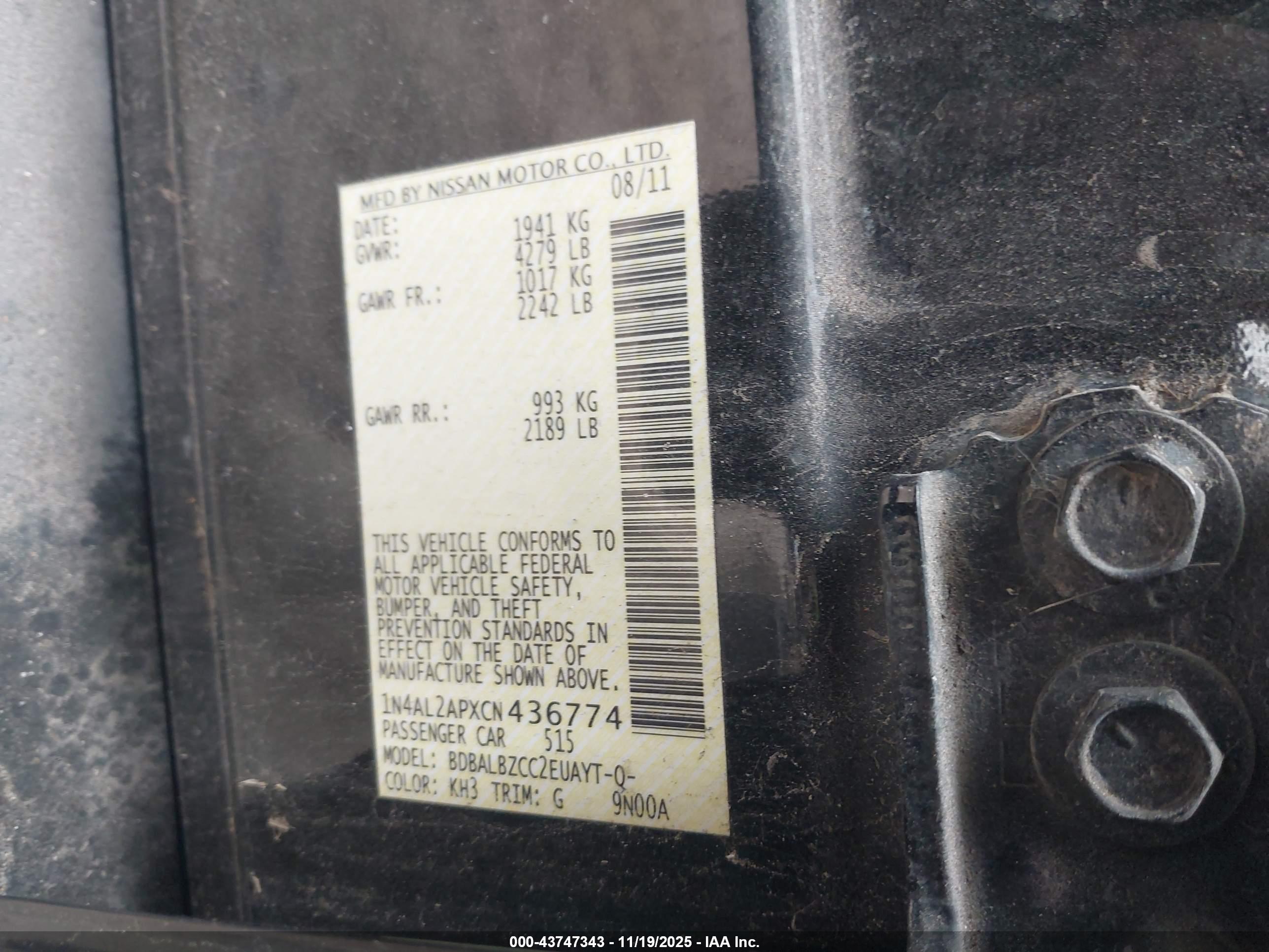 NISSAN ALTIMA image 9