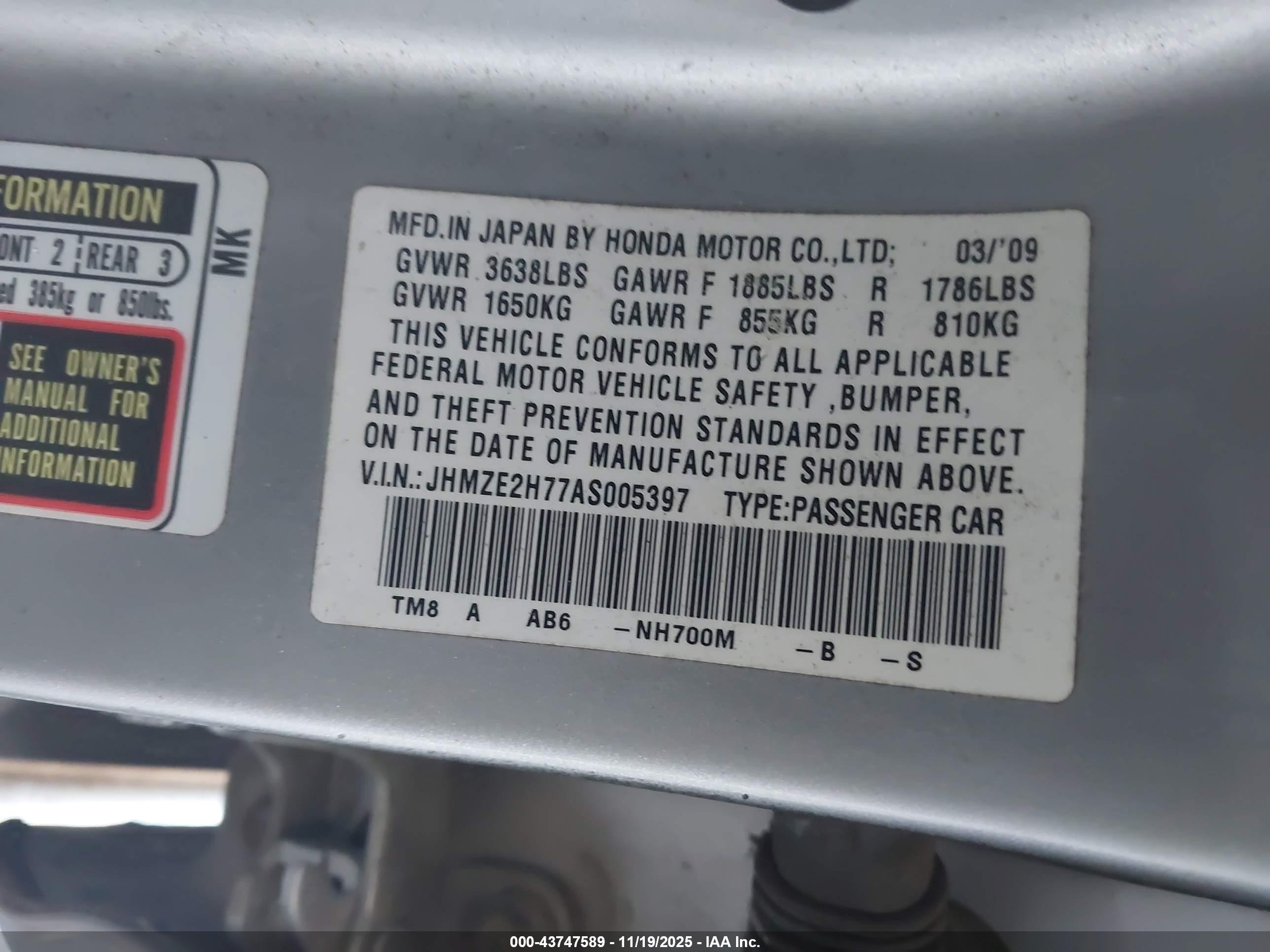 HONDA INSIGHT image 9