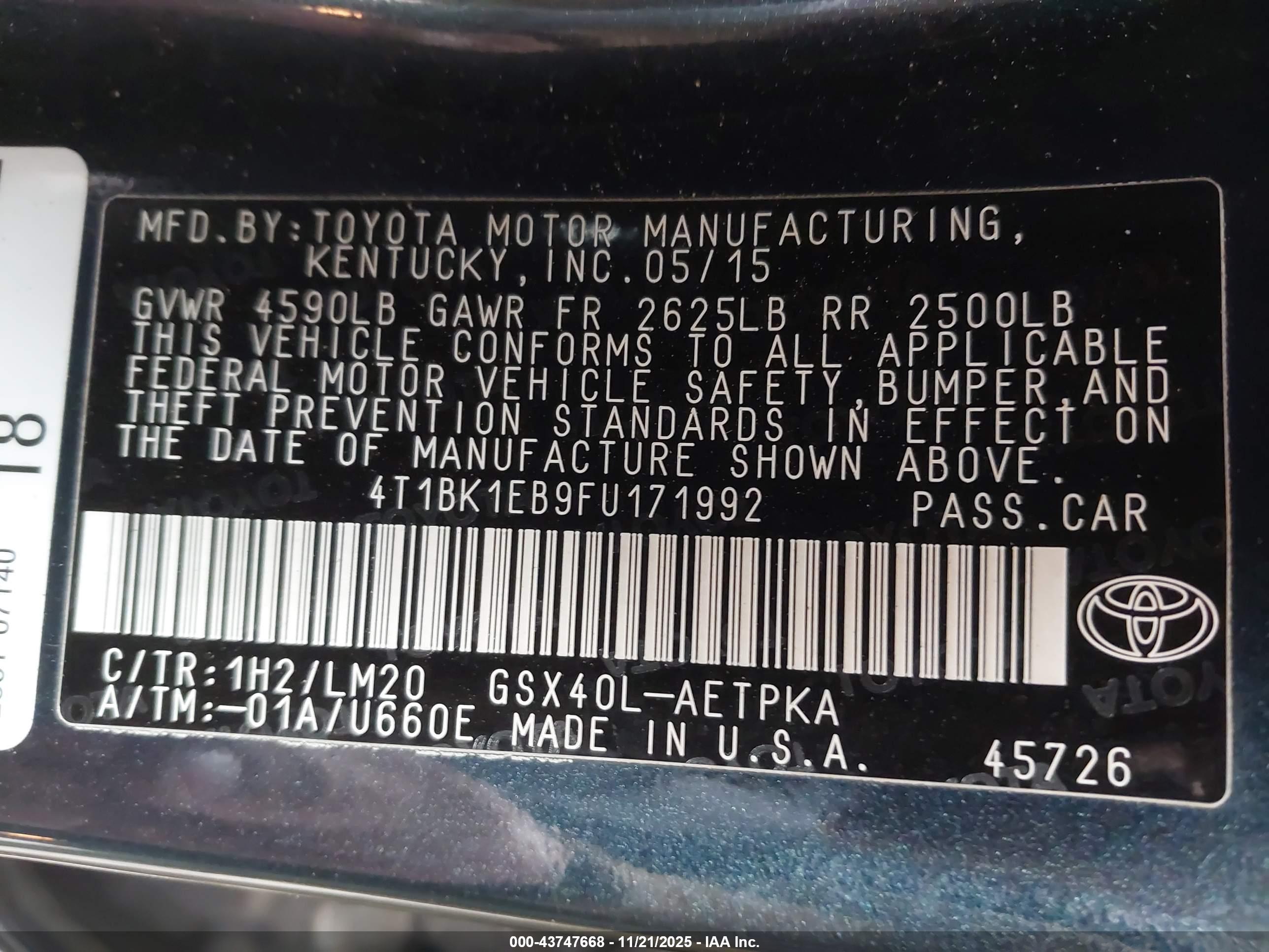 TOYOTA AVALON image 9