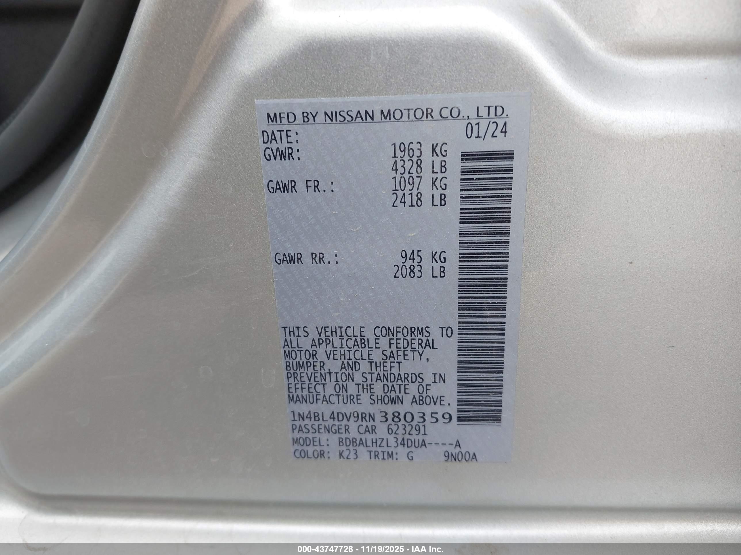 NISSAN ALTIMA image 9