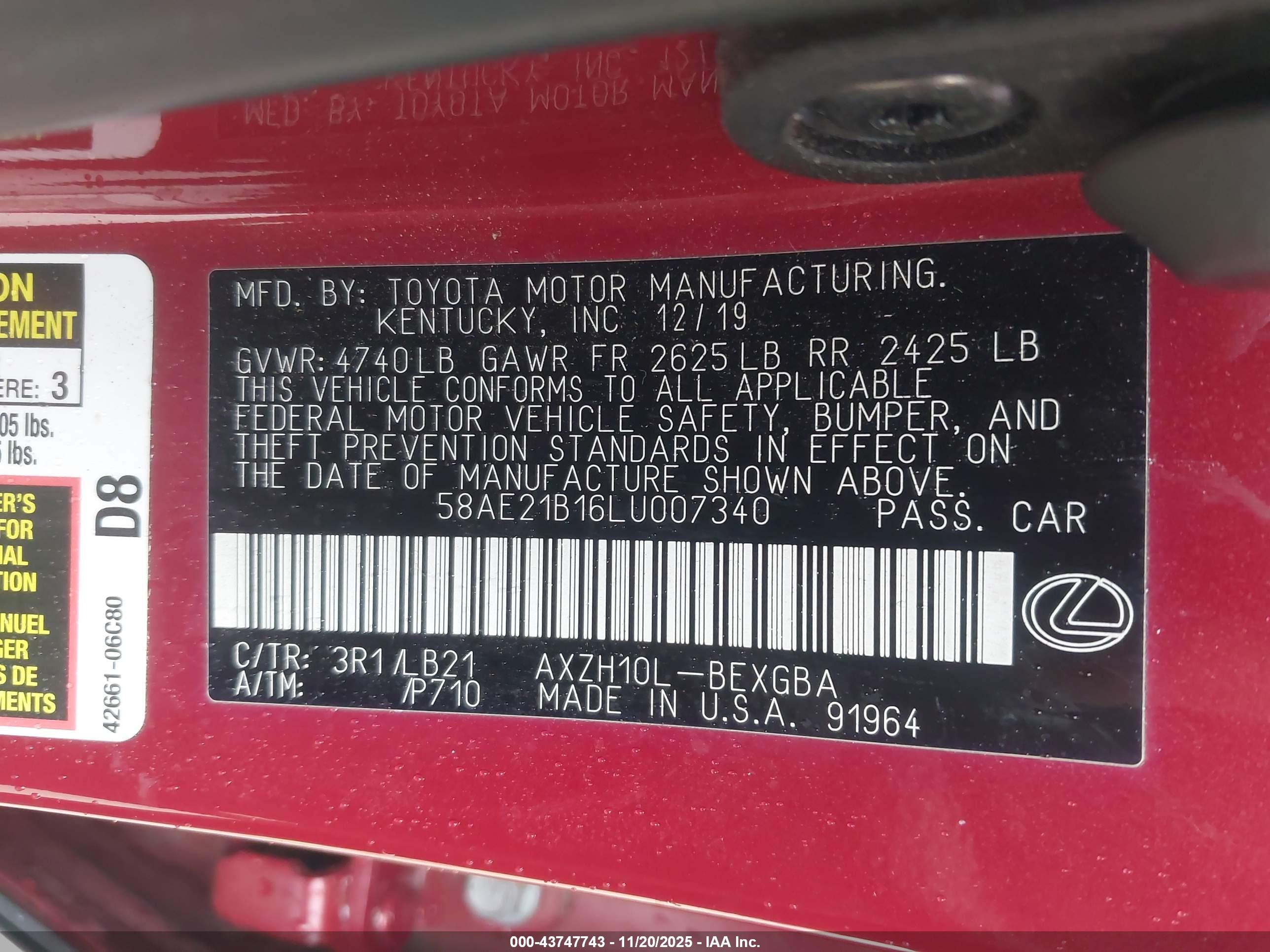 LEXUS ES image 9