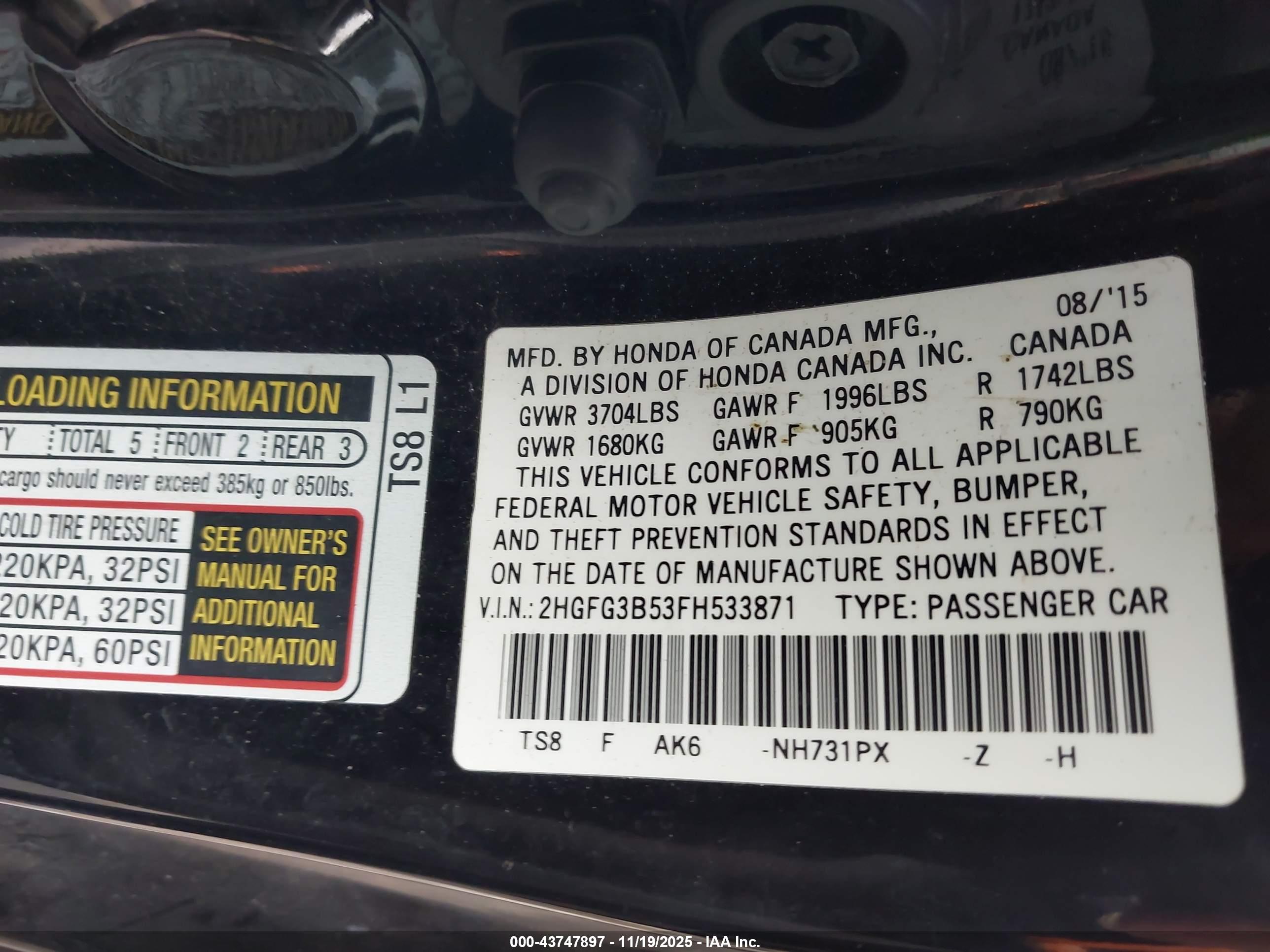 HONDA CIVIC image 9