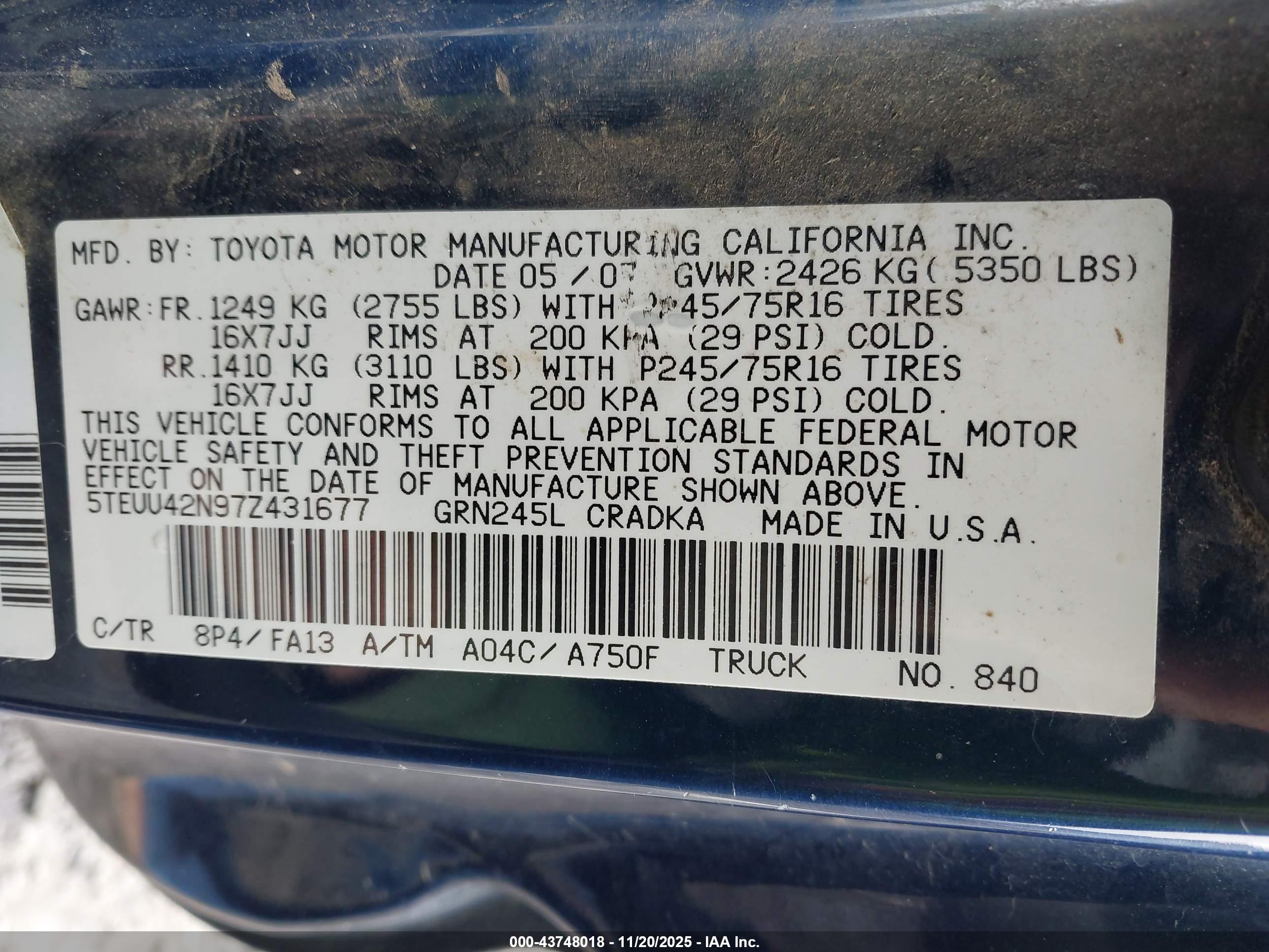 TOYOTA TACOMA image 9