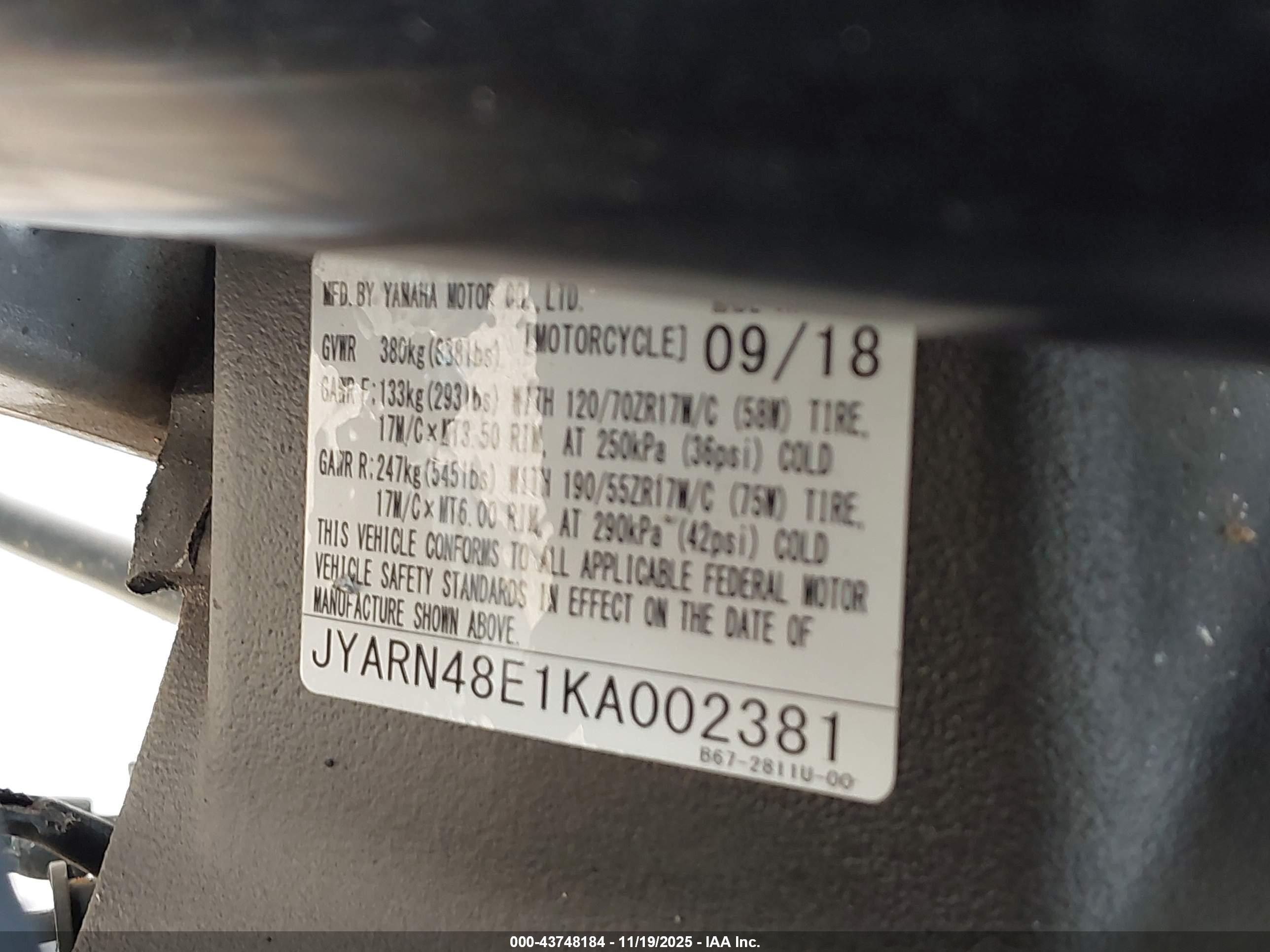 YAMAHA MTN1000 image 10