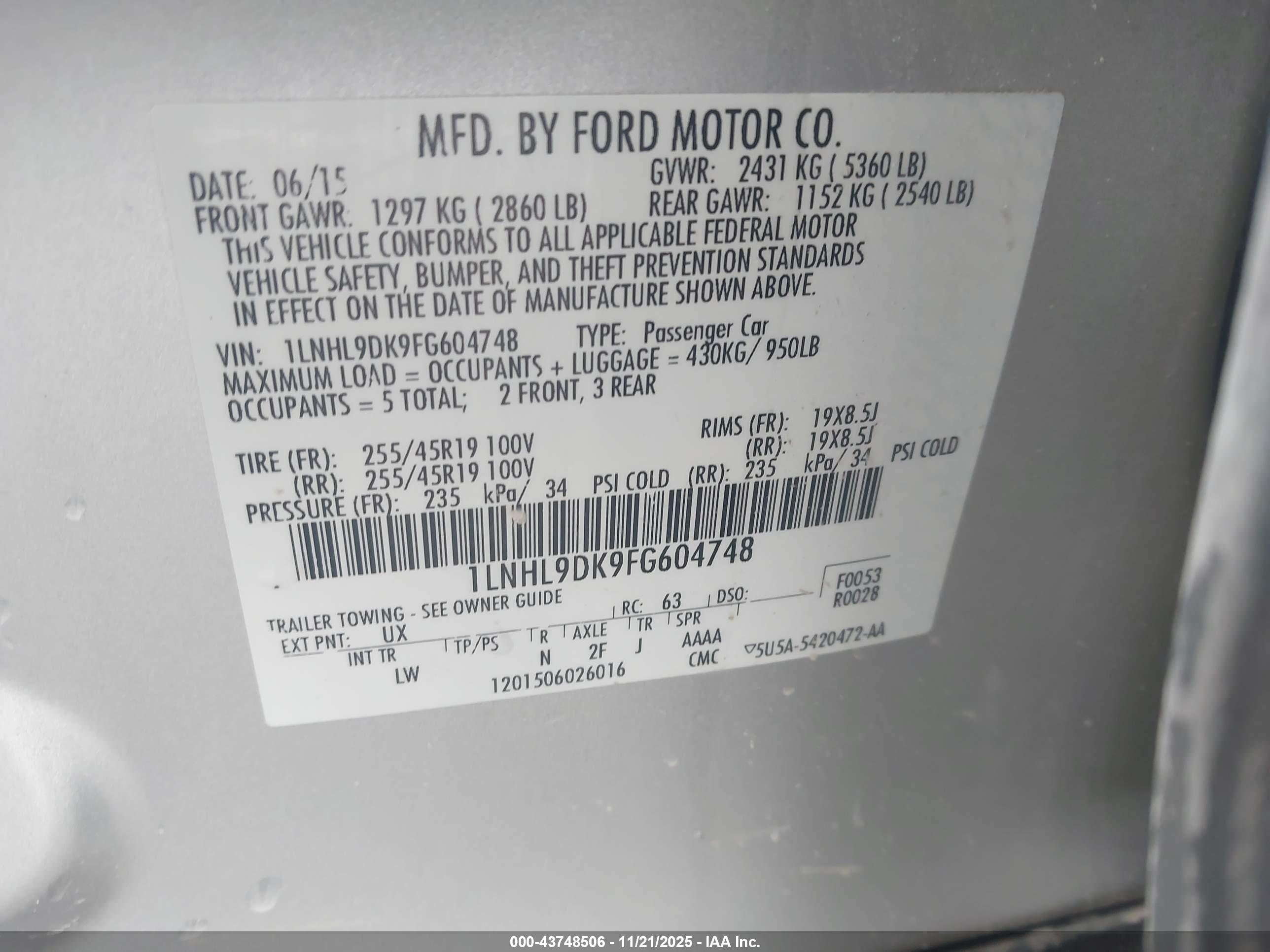 LINCOLN MKS image 9