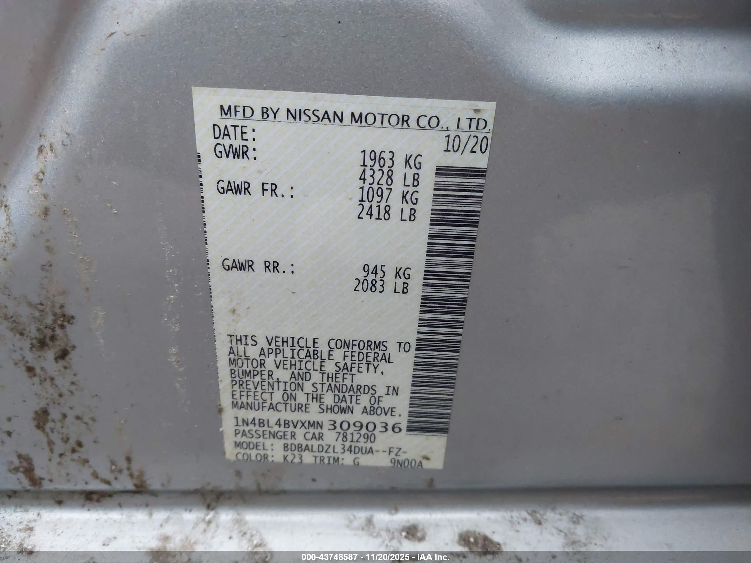 NISSAN ALTIMA image 9