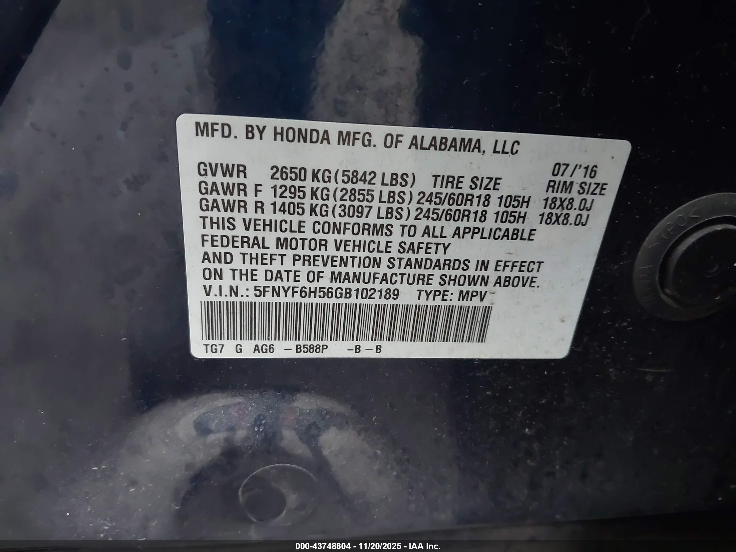 HONDA PILOT image 9
