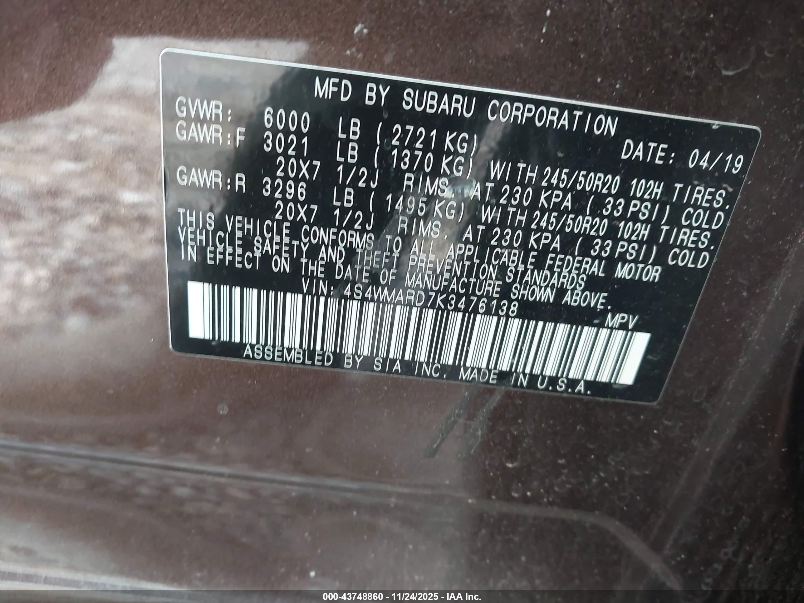 SUBARU ASCENT image 9