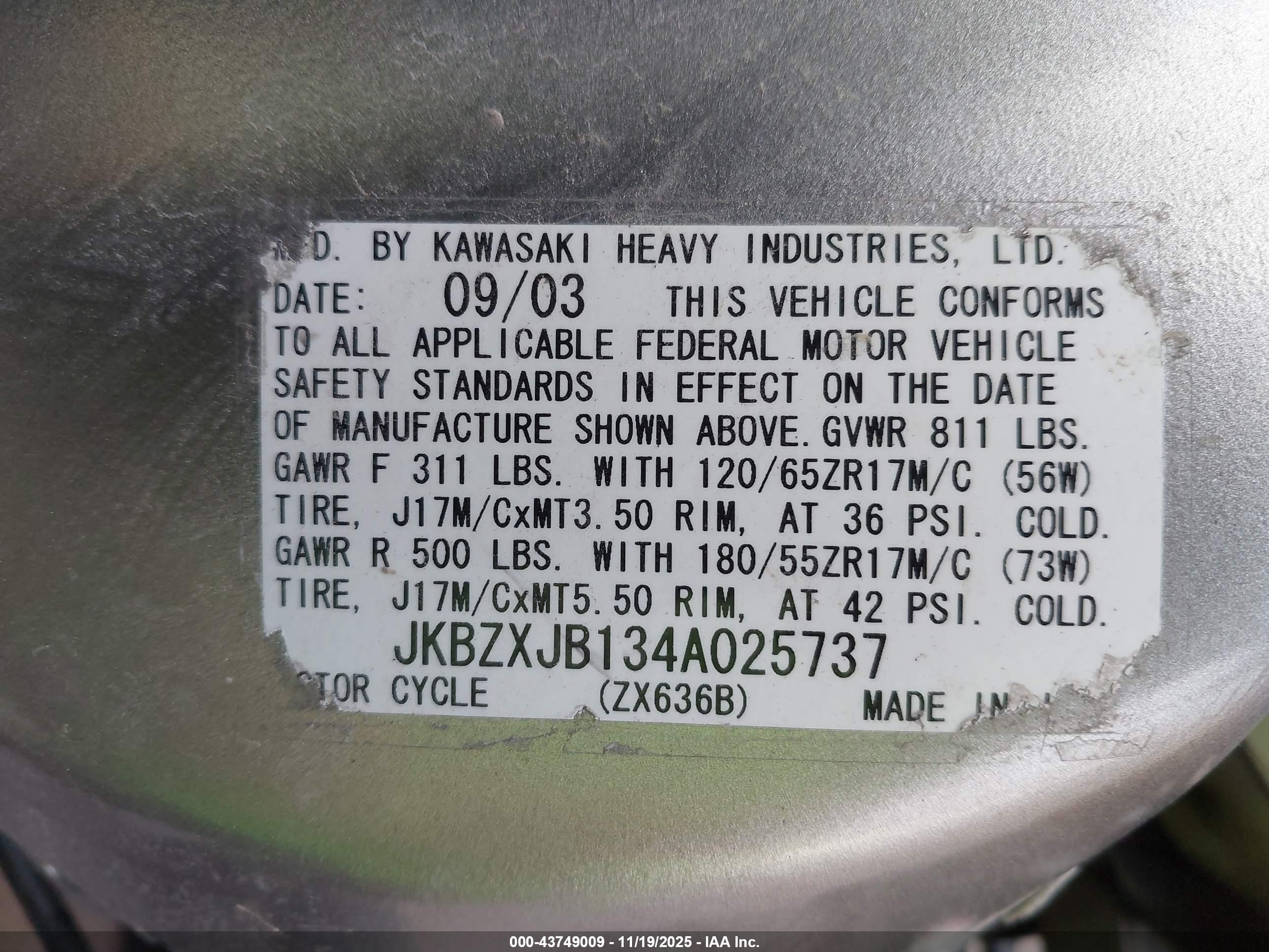 KAWASAKI ZX636 image 10