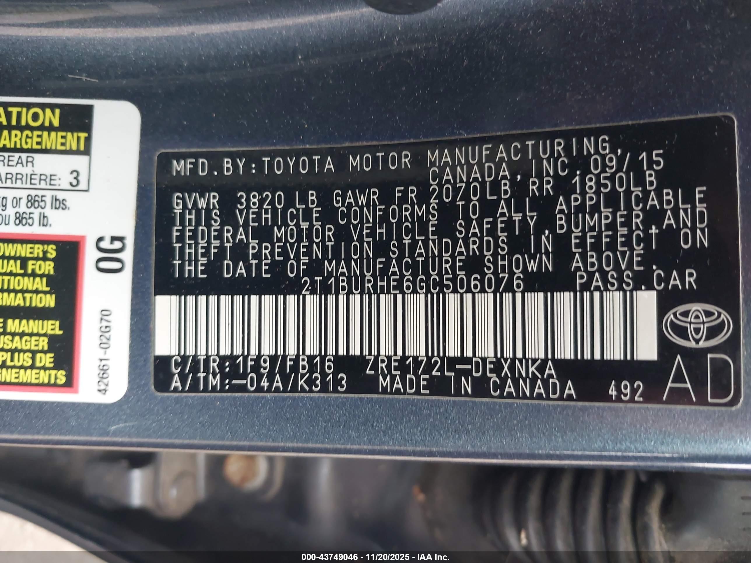 TOYOTA COROLLA image 9