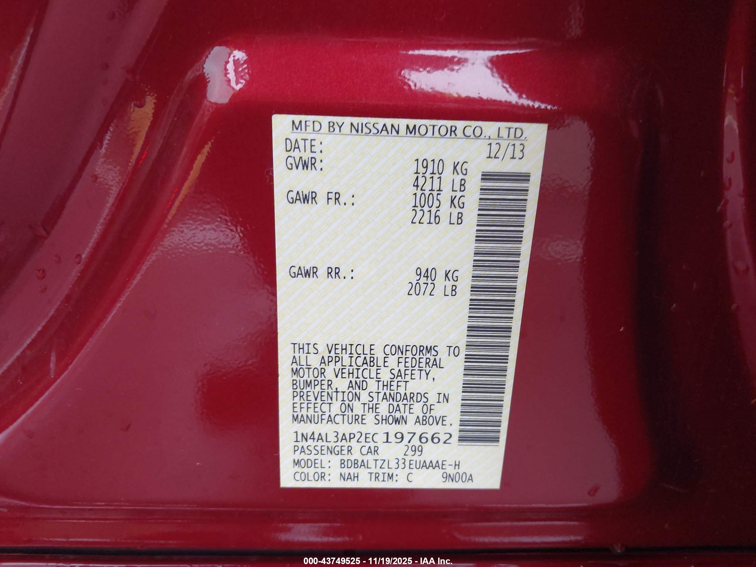NISSAN ALTIMA image 9