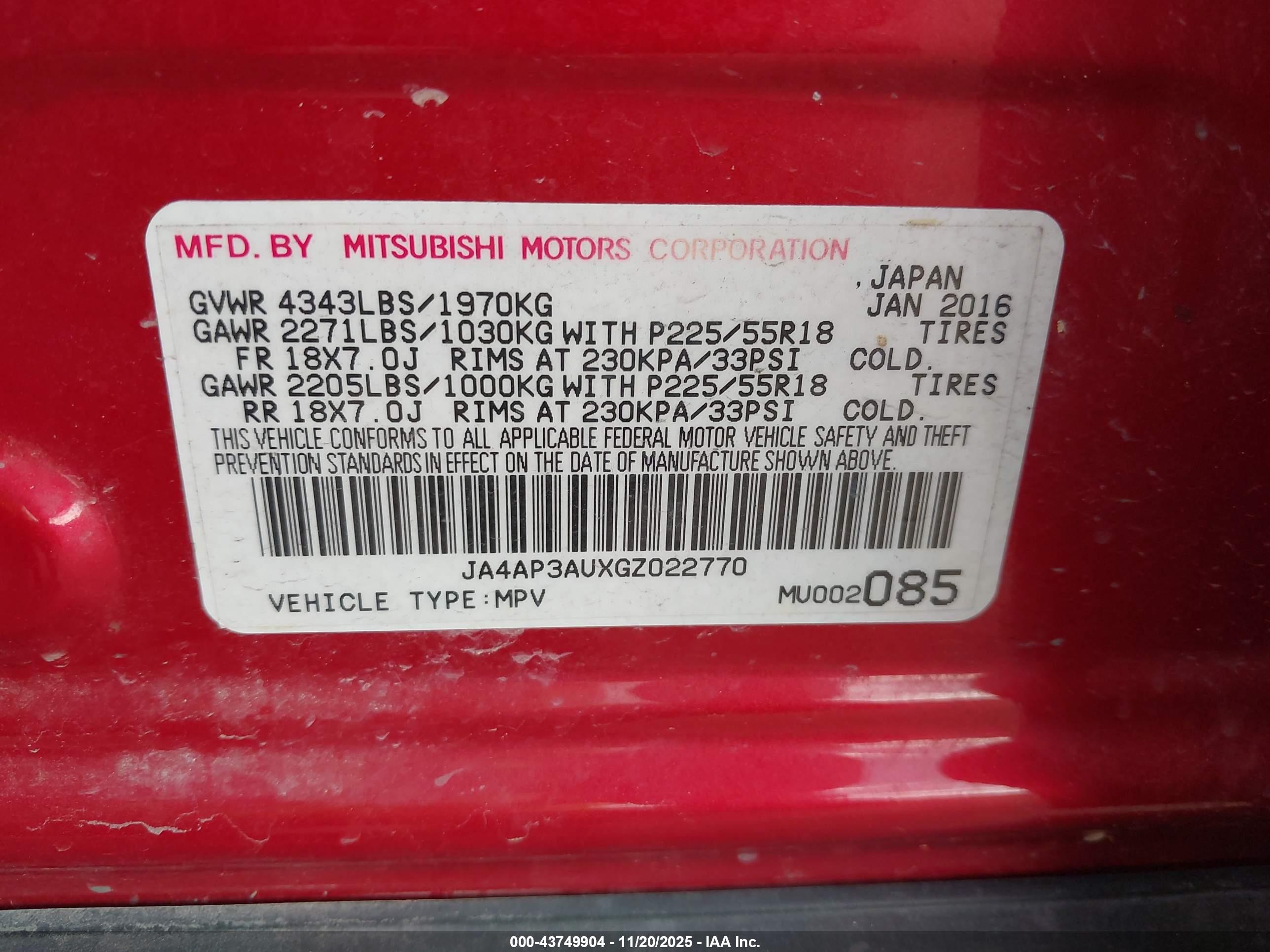 MITSUBISHI OUTLANDER image 9