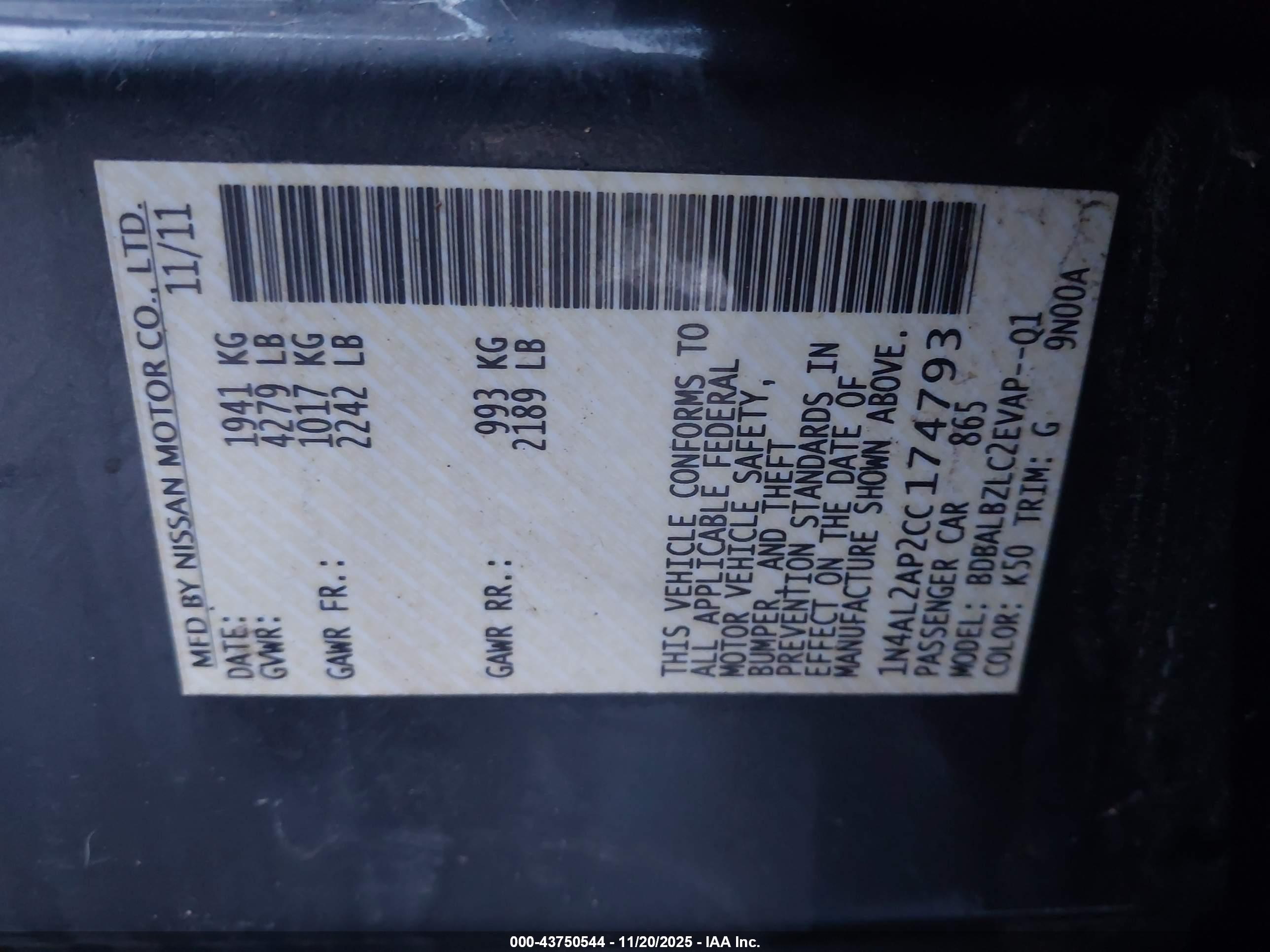 NISSAN ALTIMA image 9