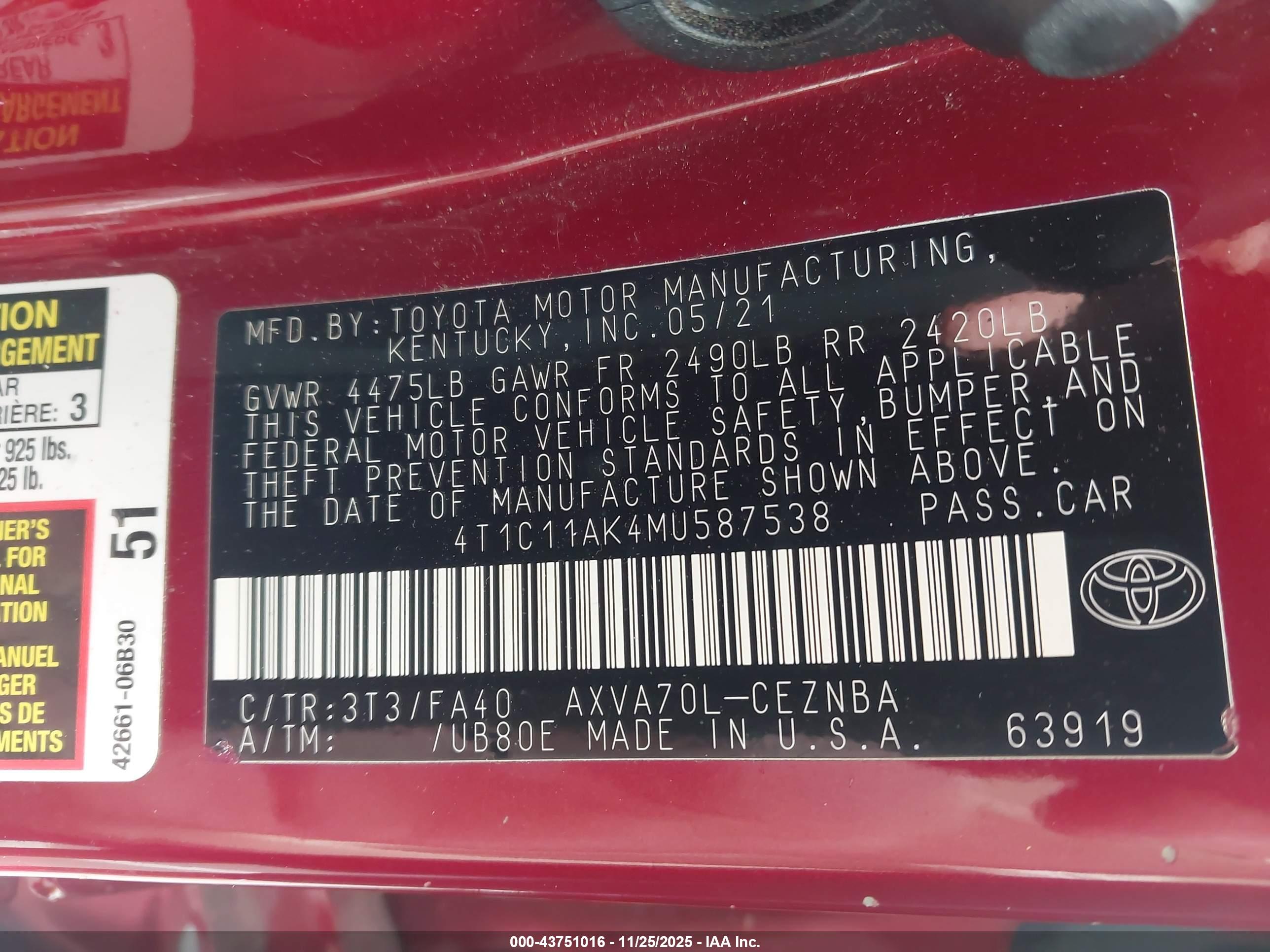 TOYOTA CAMRY image 9