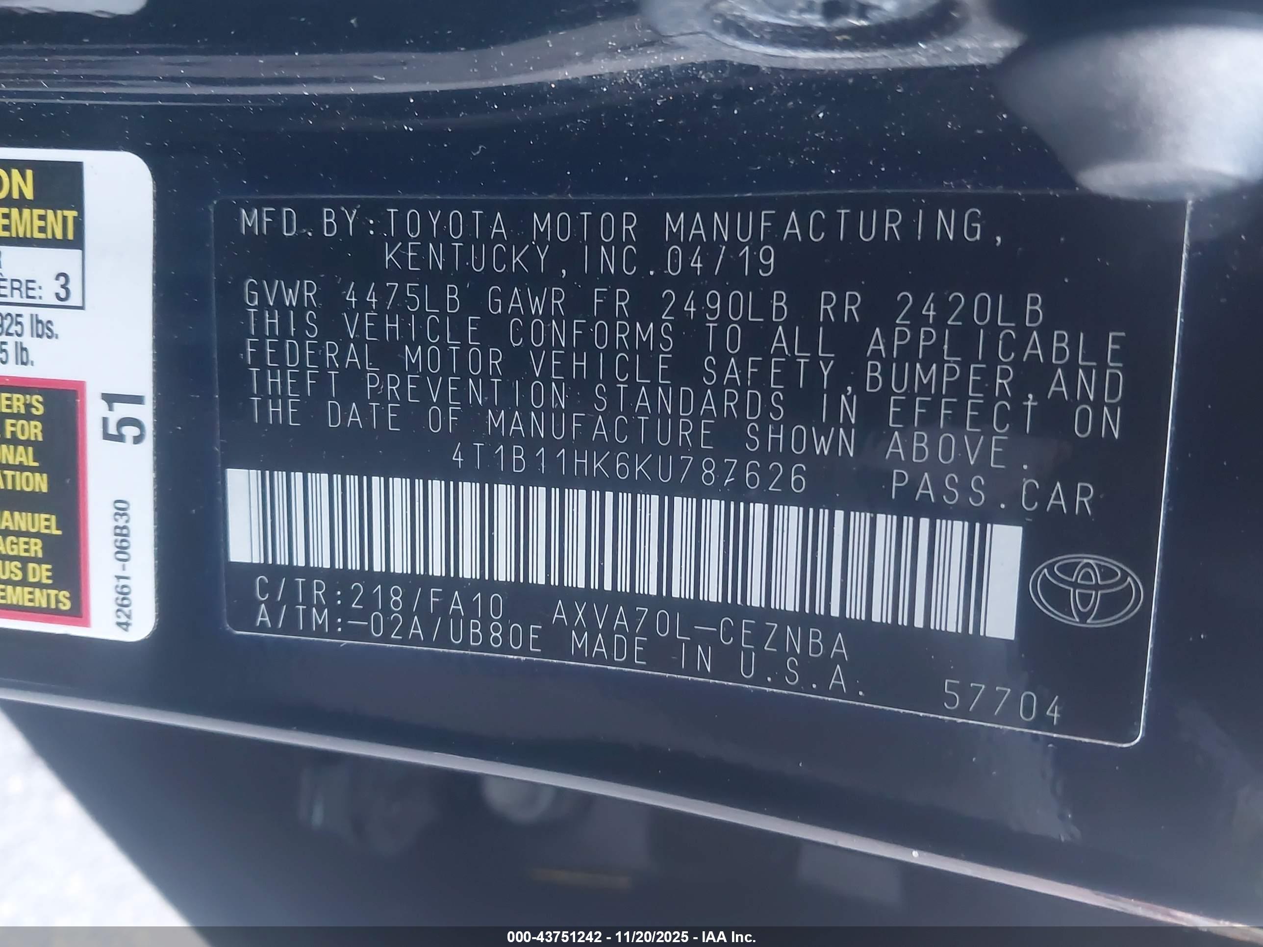 TOYOTA CAMRY image 9