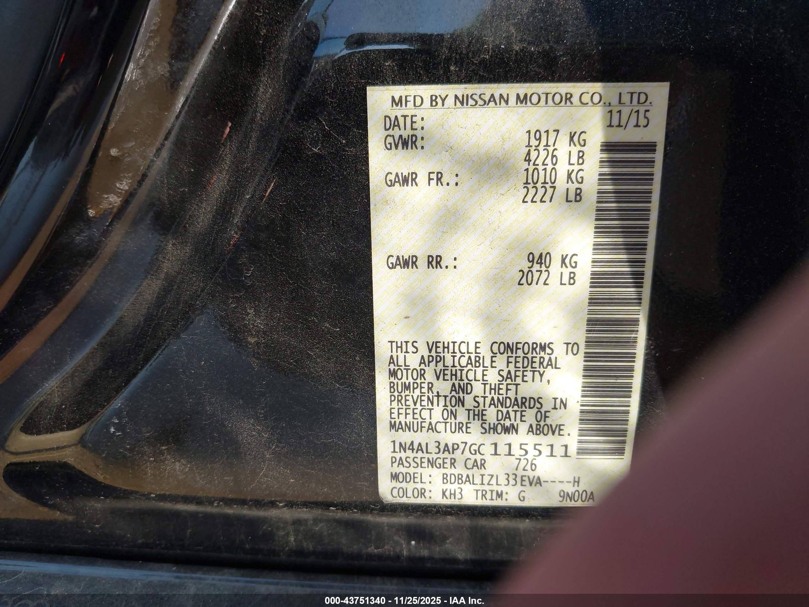 NISSAN ALTIMA image 9