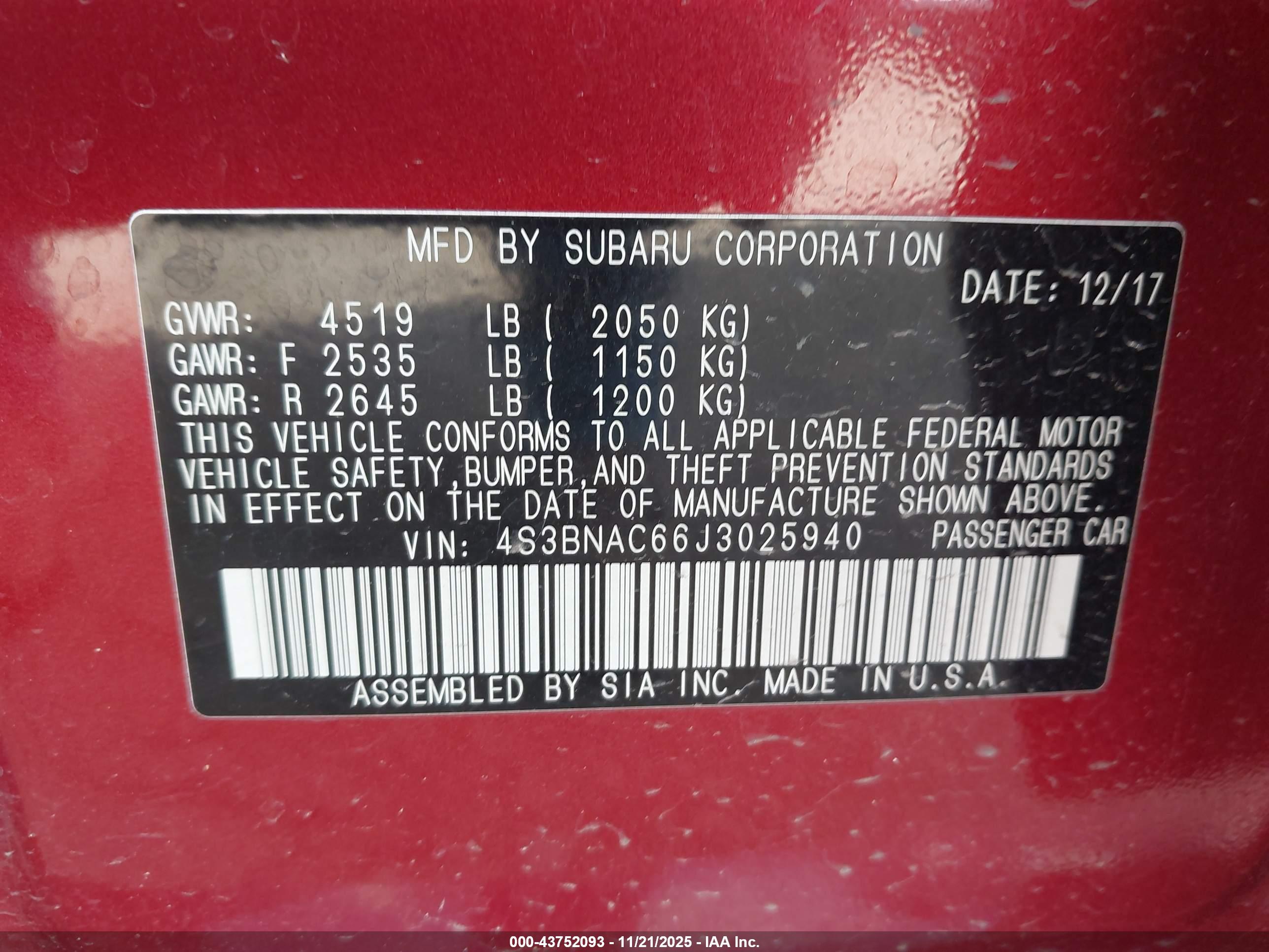 SUBARU LEGACY image 9