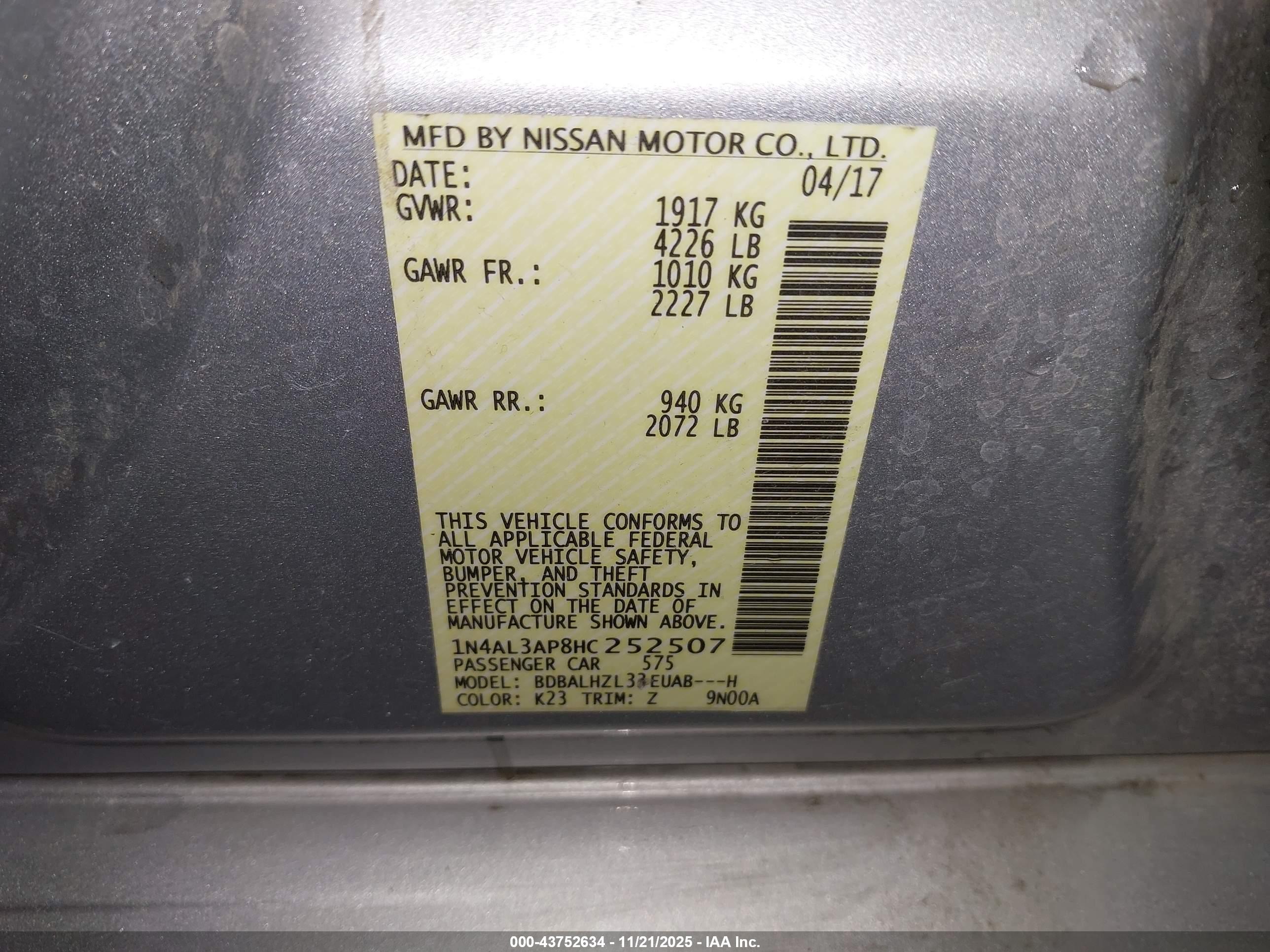 NISSAN ALTIMA image 9