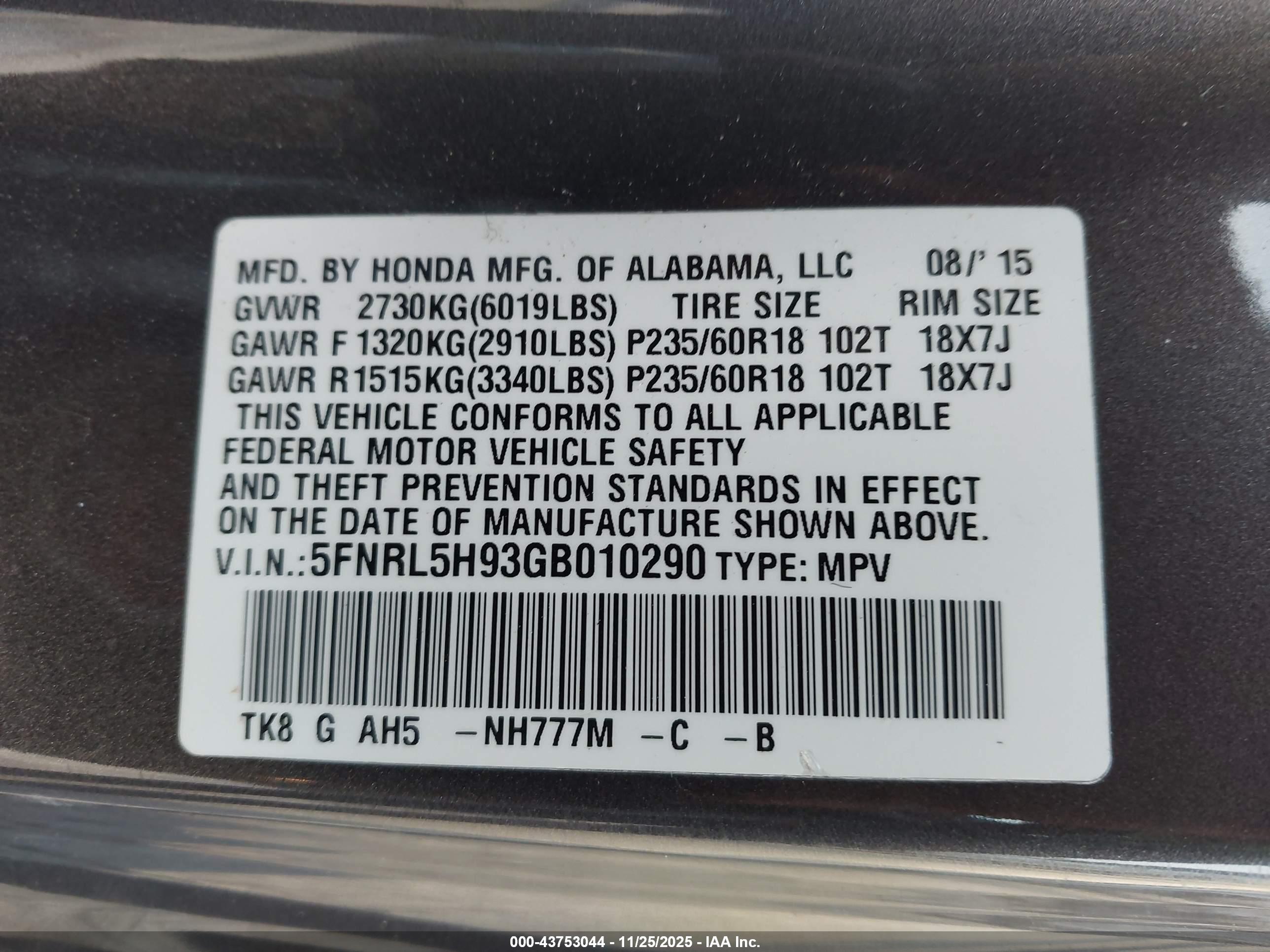 HONDA ODYSSEY image 9