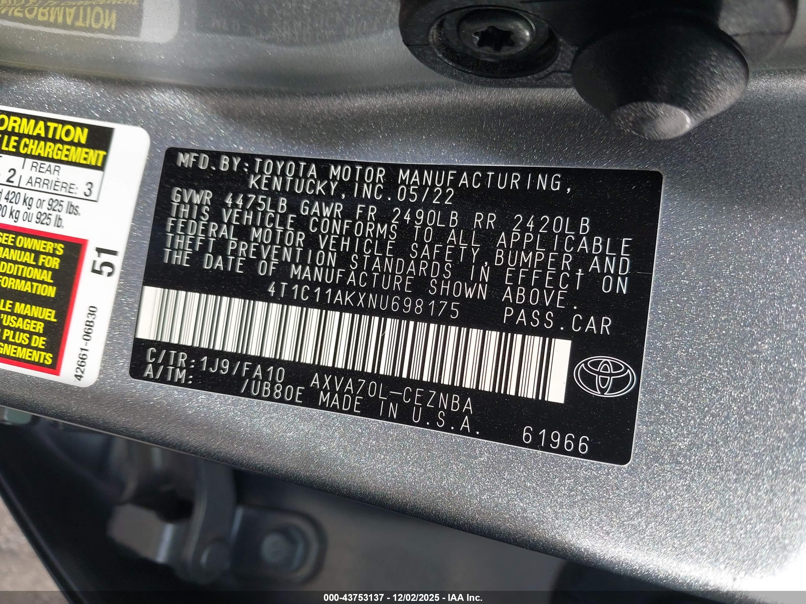 TOYOTA CAMRY image 9