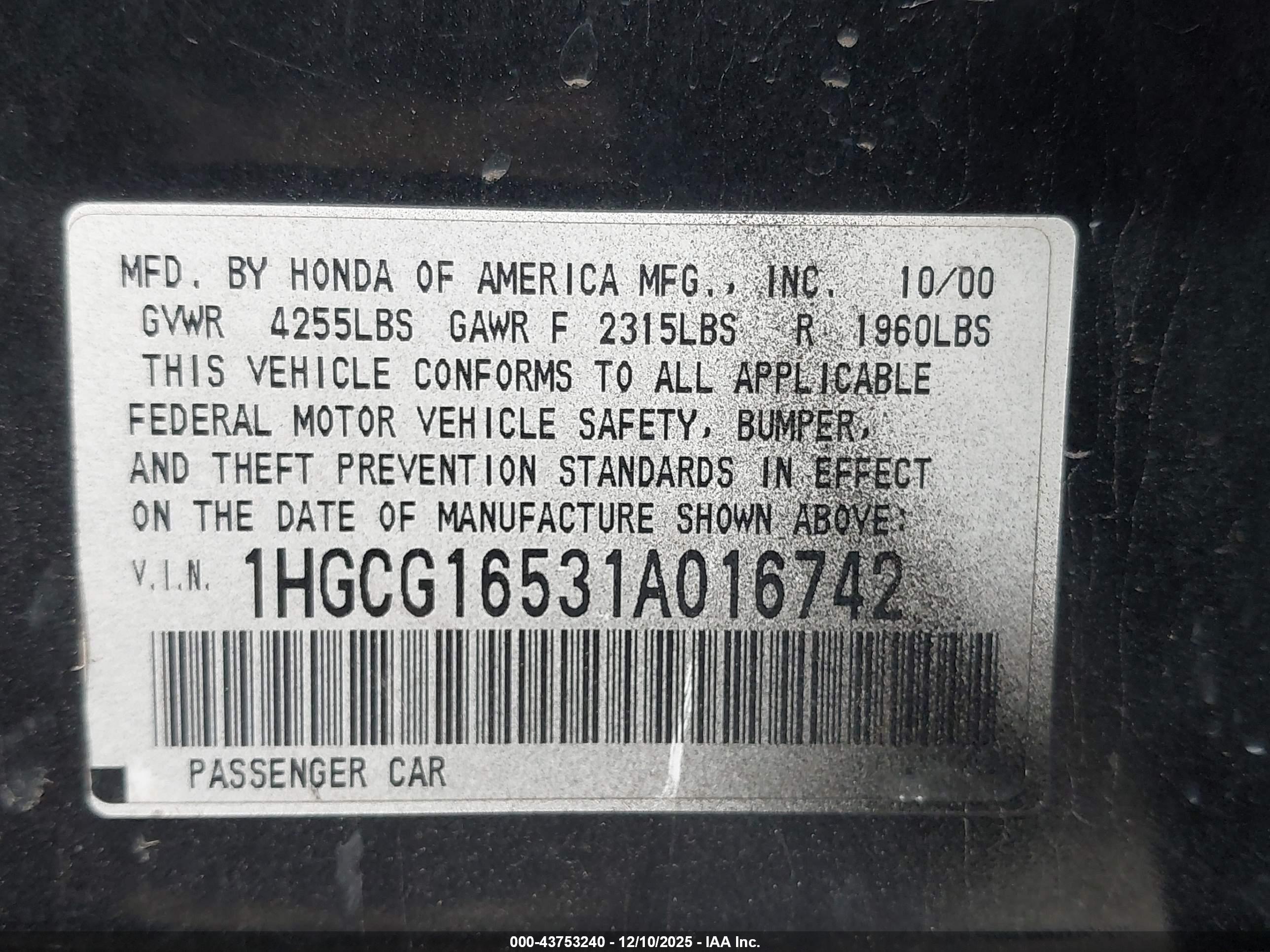 HONDA ACCORD image 9