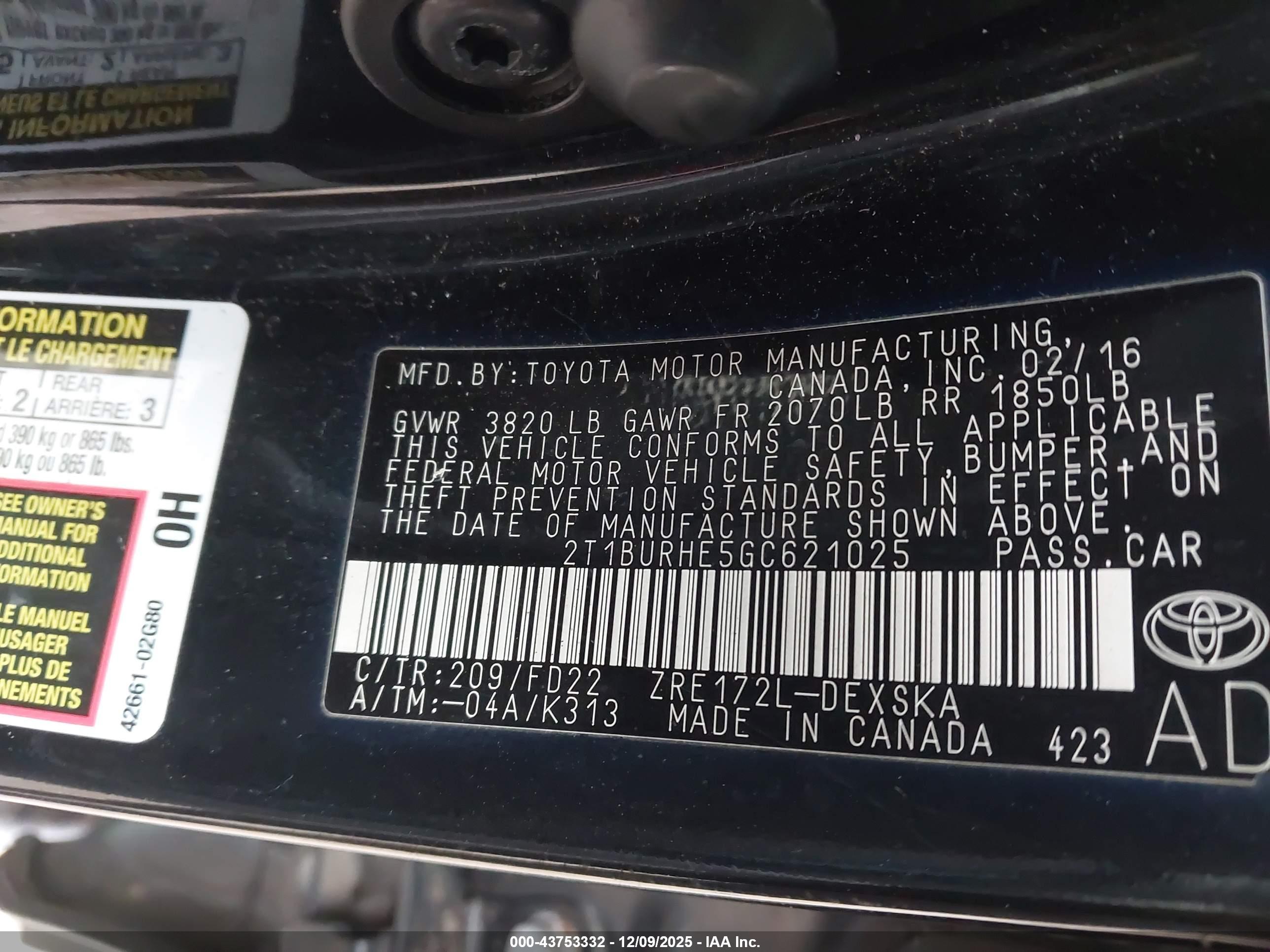 TOYOTA COROLLA image 9