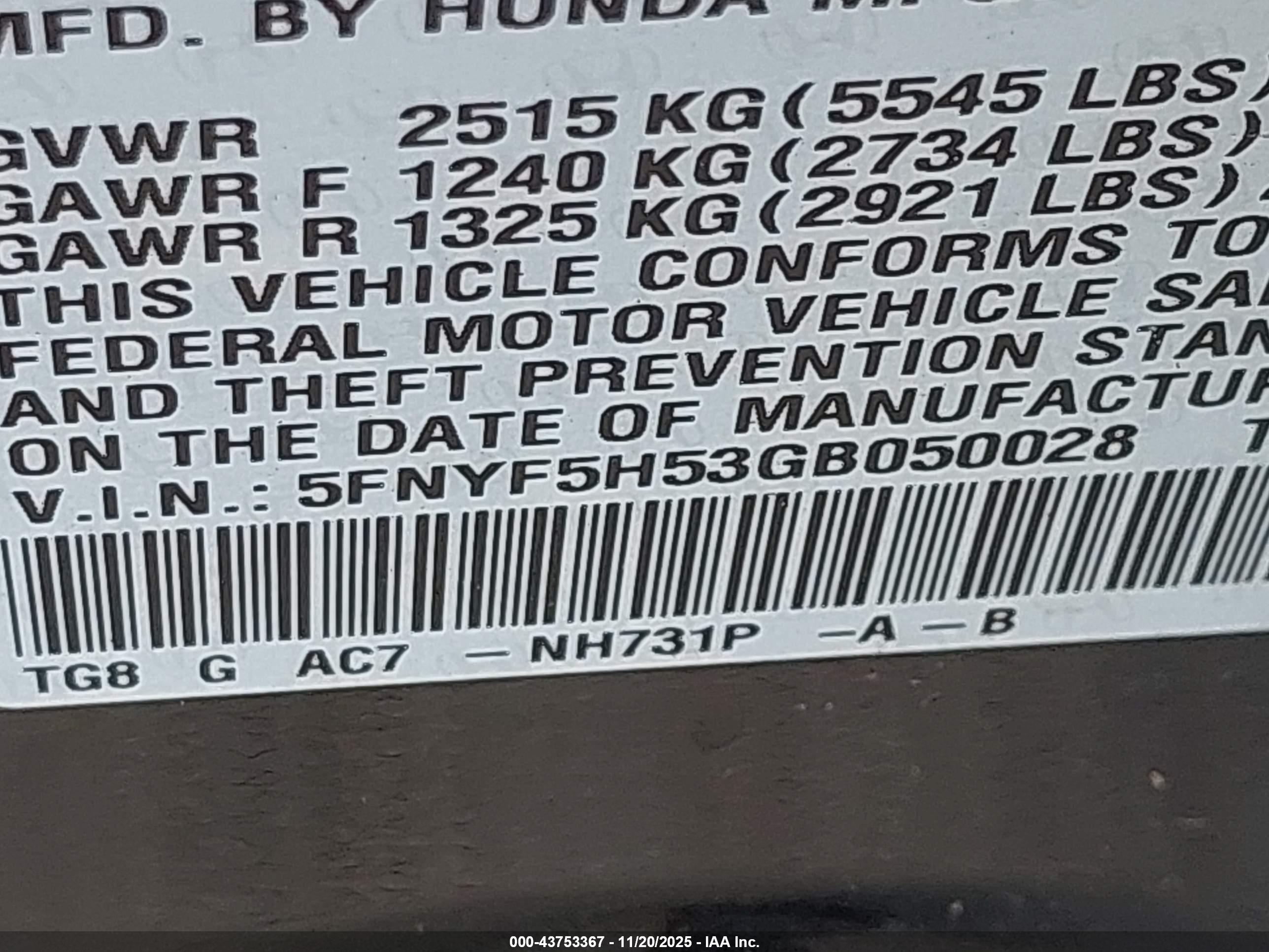 HONDA PILOT image 9