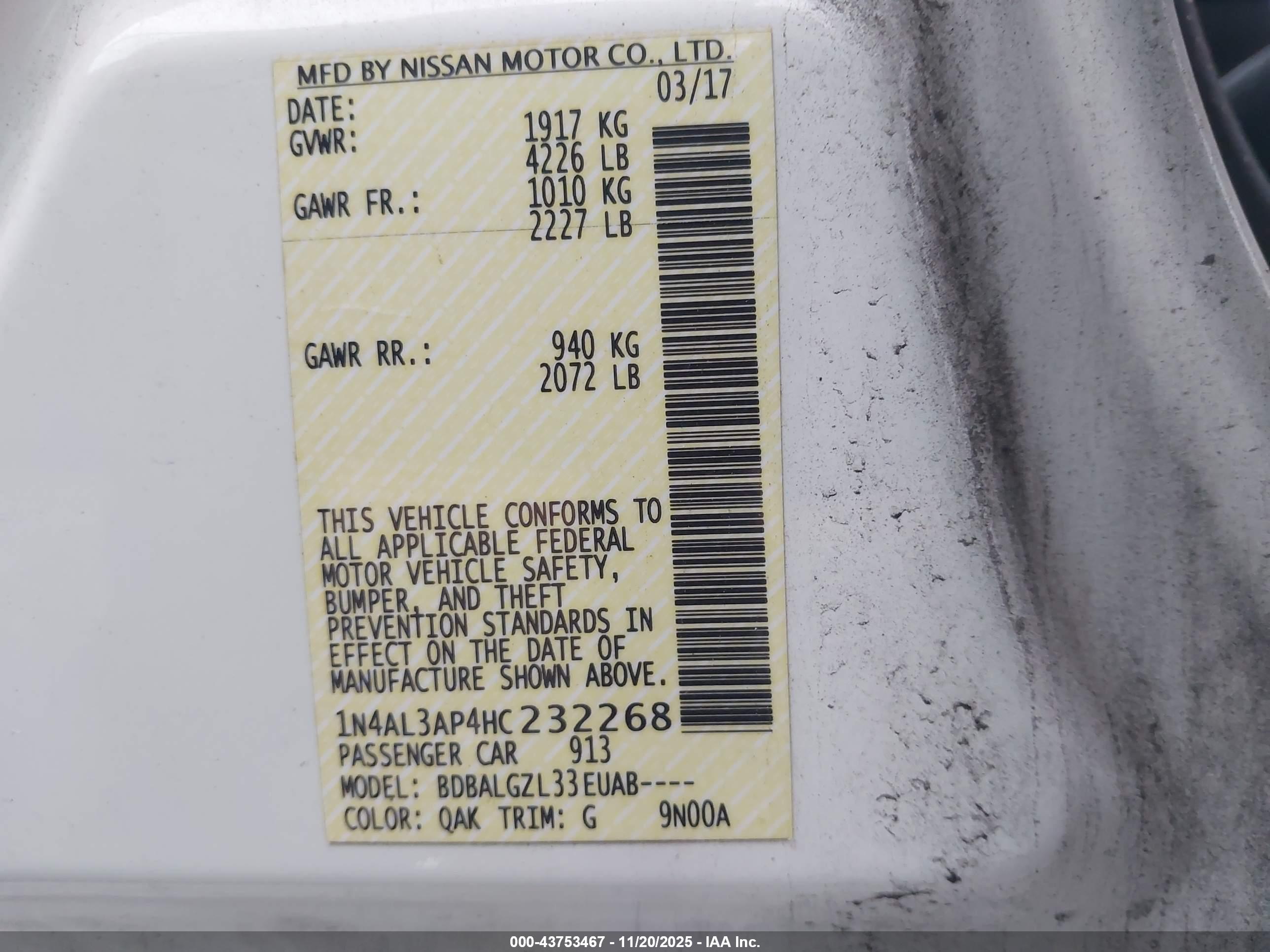 NISSAN ALTIMA image 9