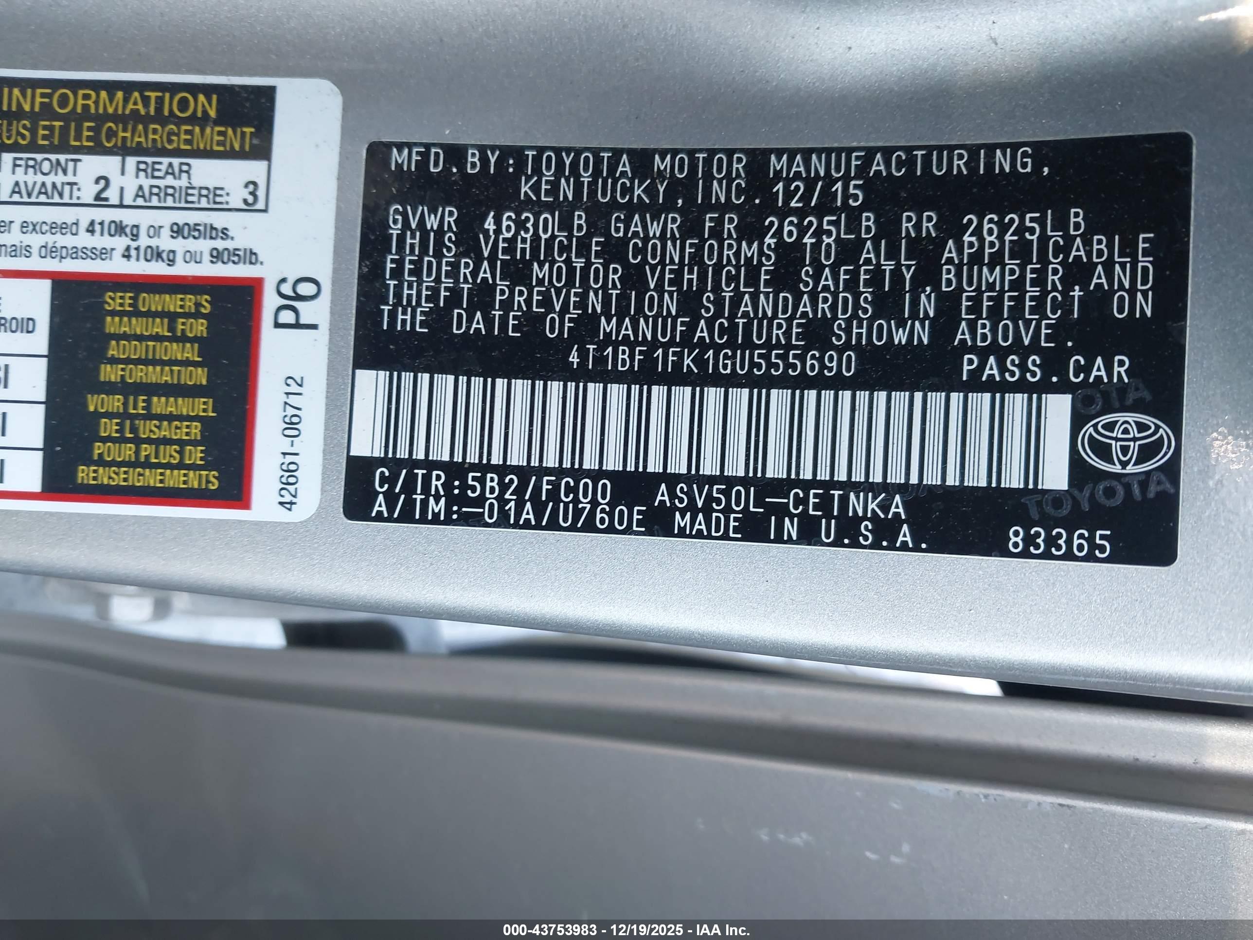TOYOTA CAMRY image 9