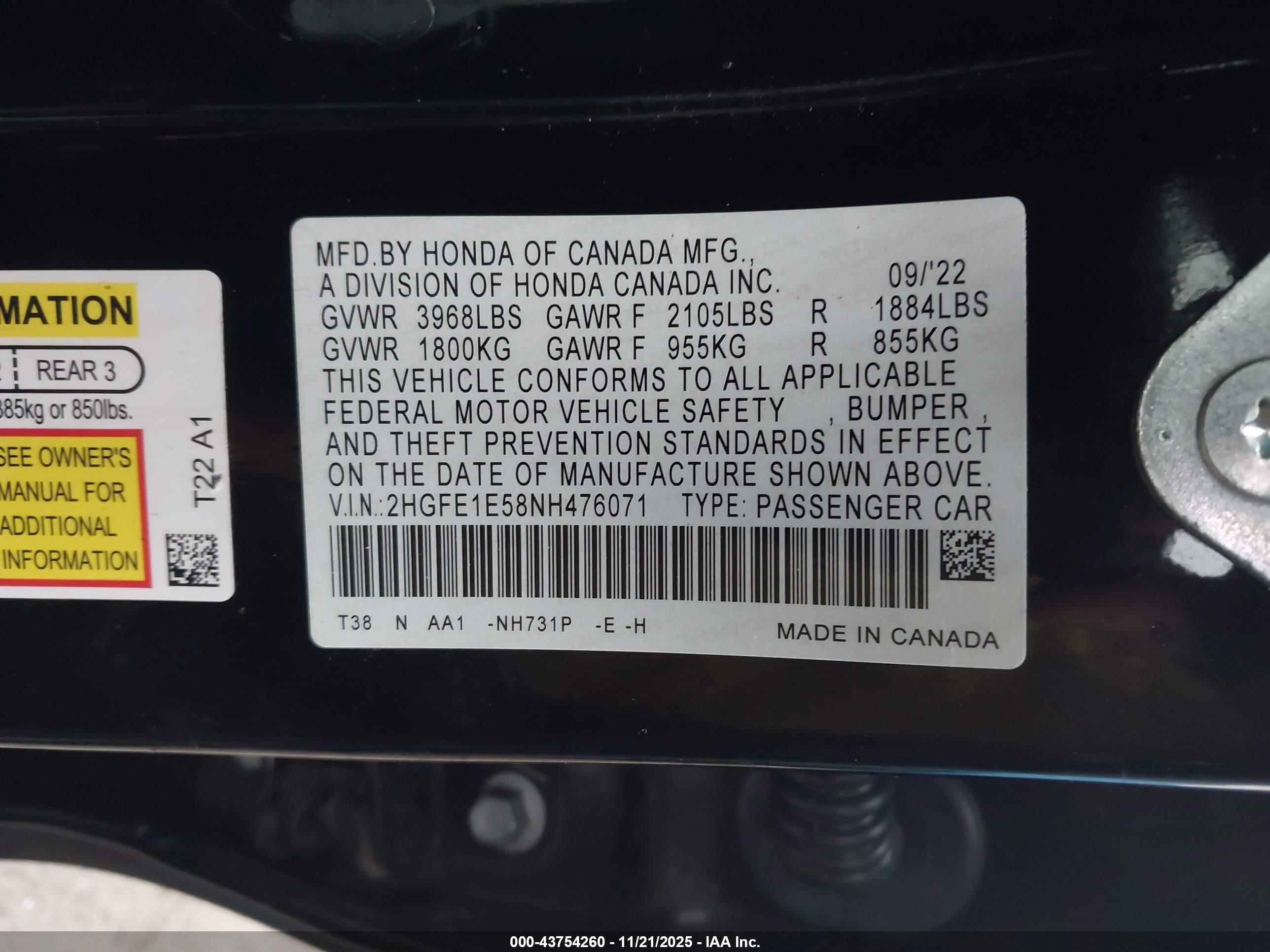 HONDA CIVIC image 9