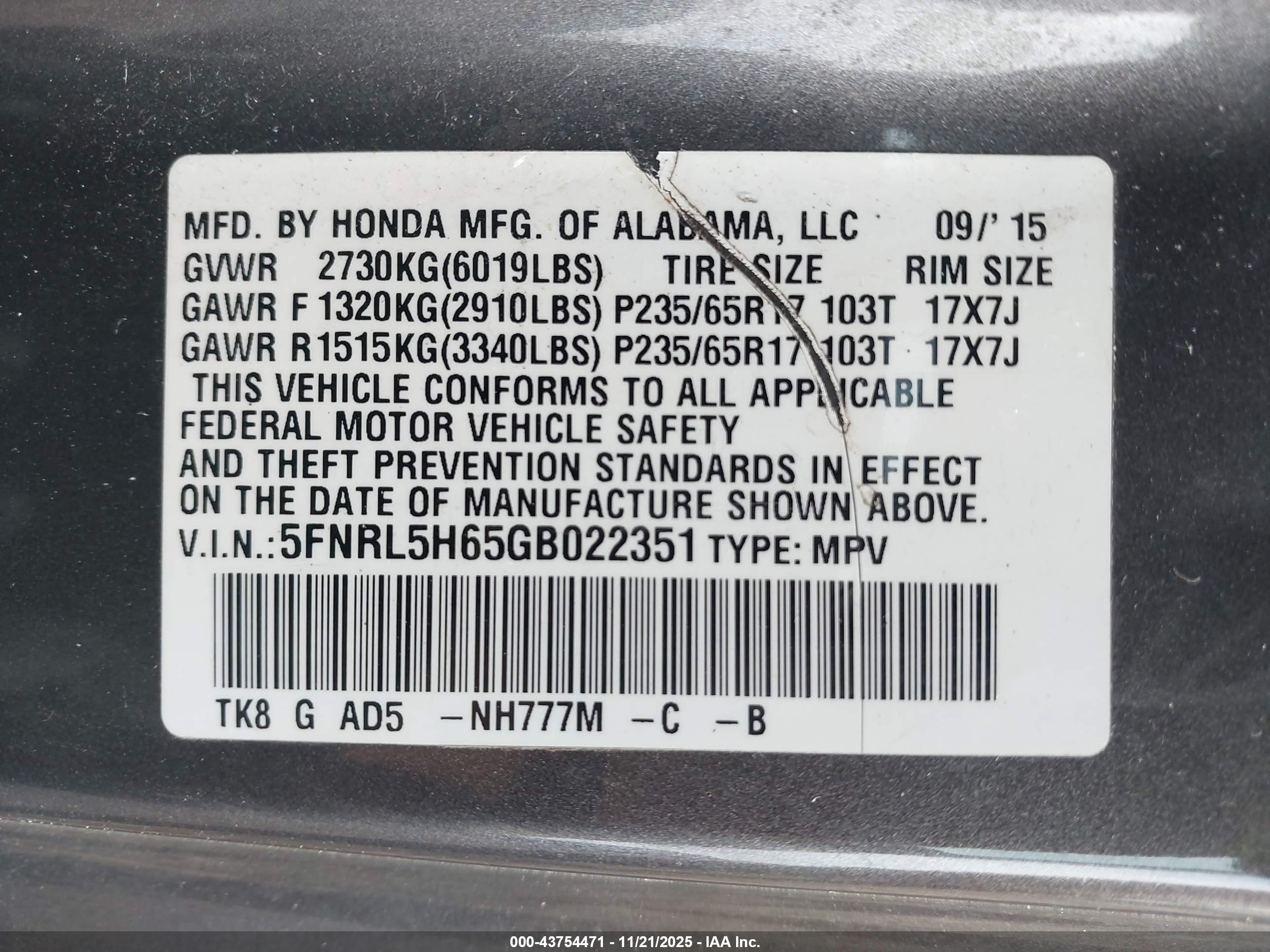 HONDA ODYSSEY image 9