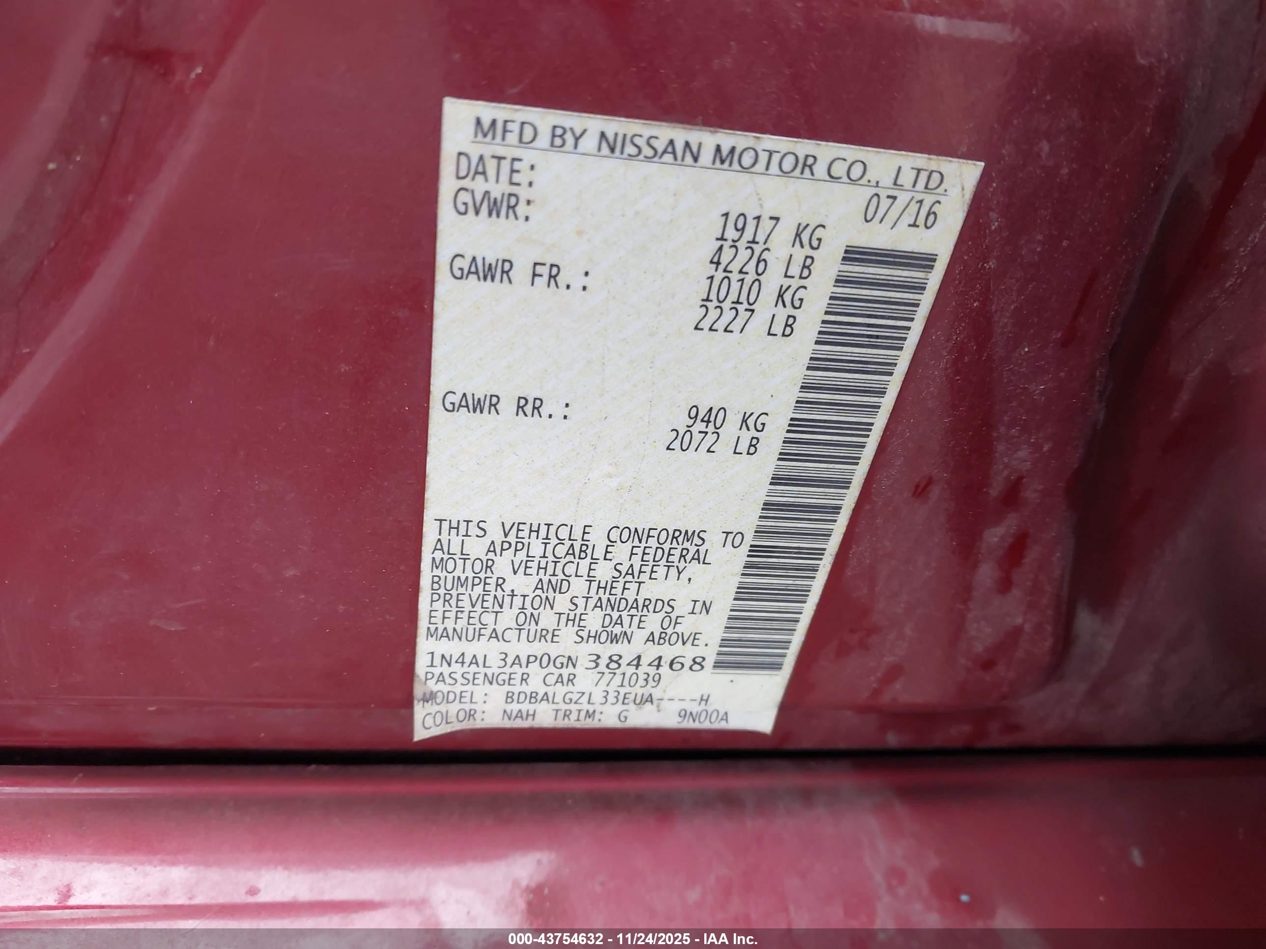 NISSAN ALTIMA image 9