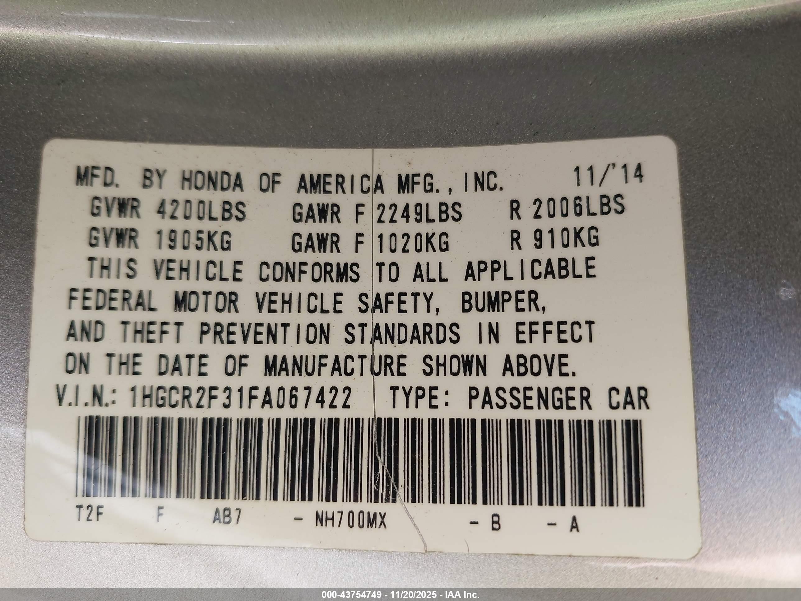 HONDA ACCORD image 9