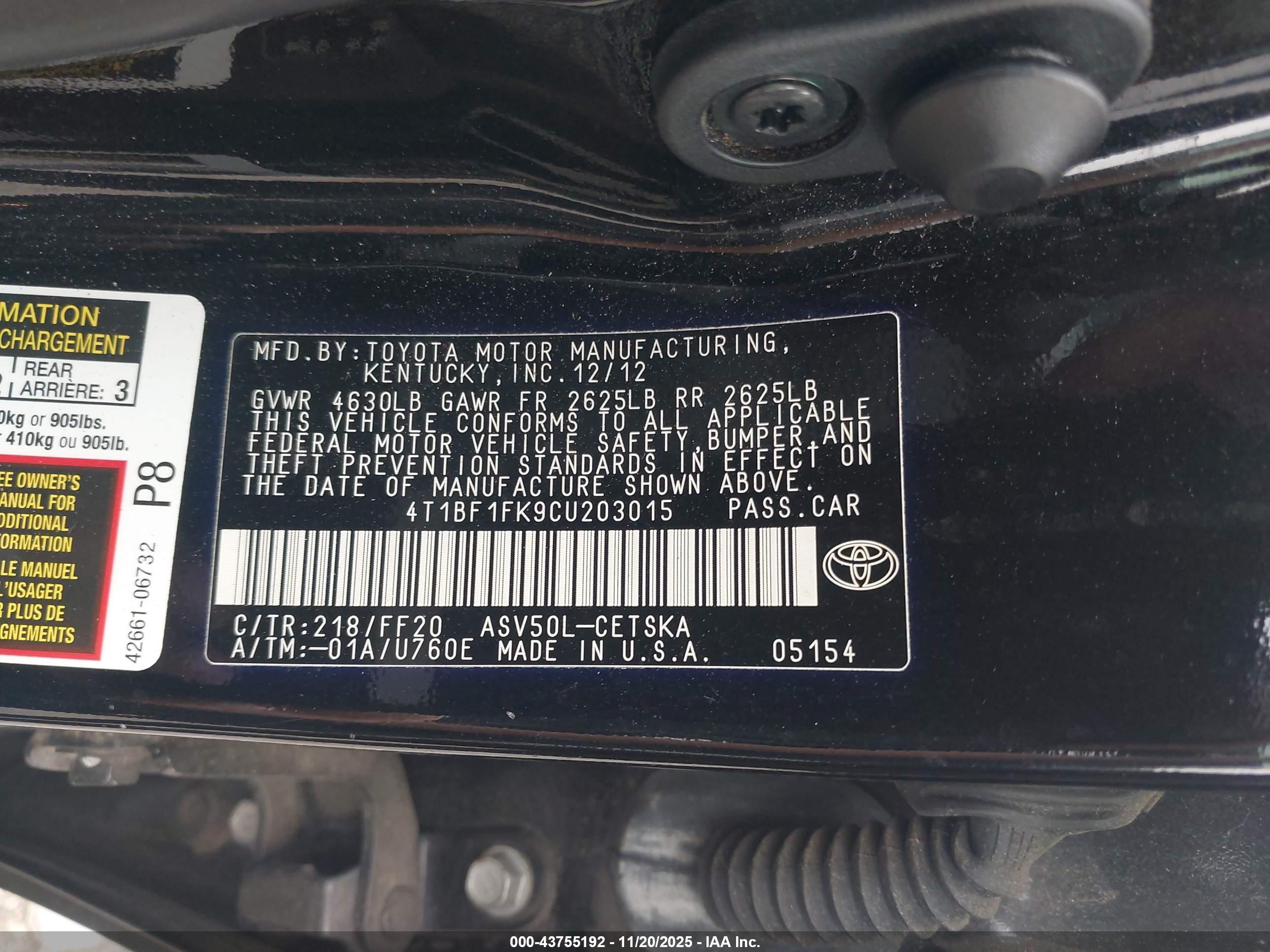 TOYOTA CAMRY image 9