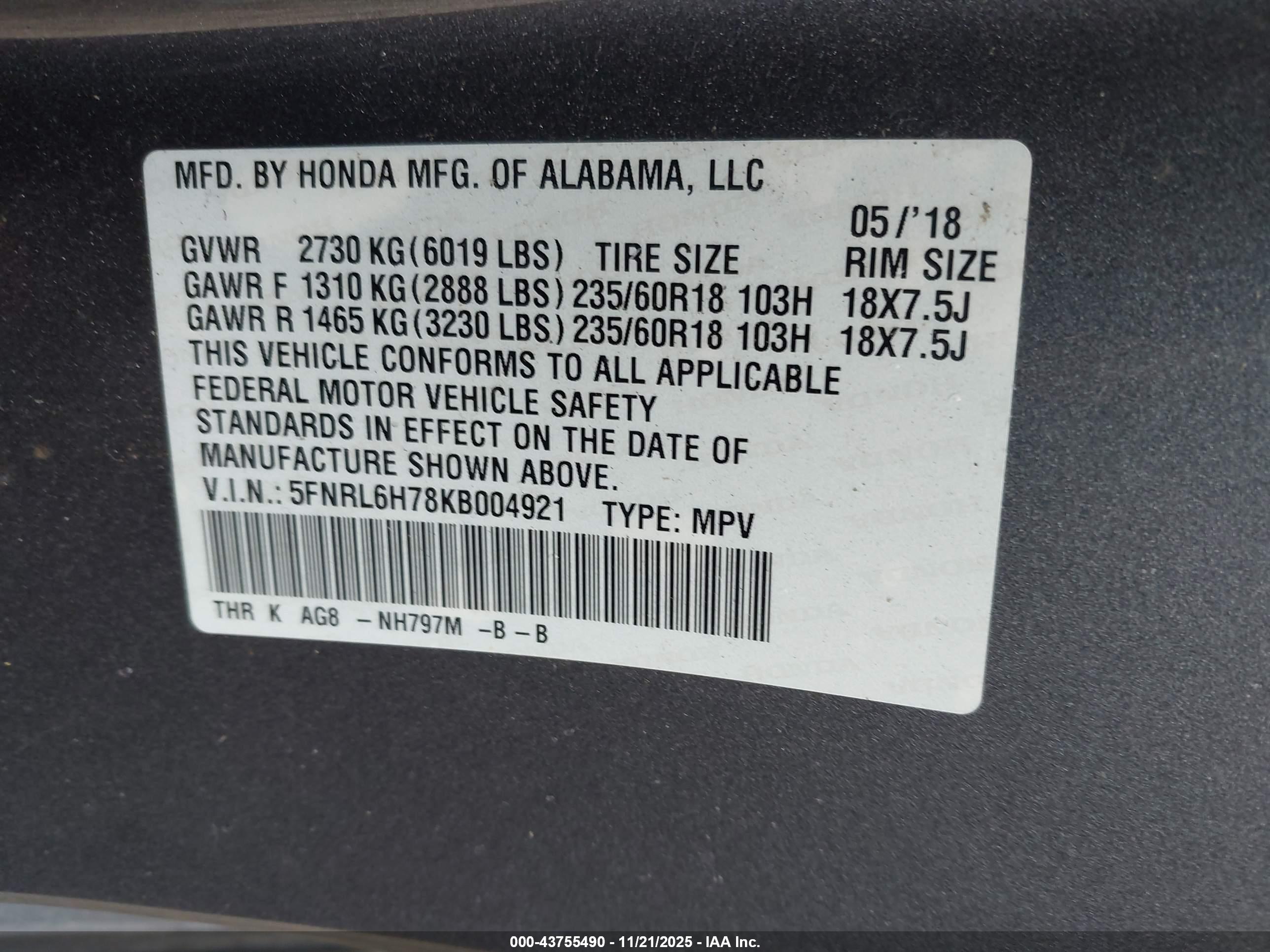 HONDA ODYSSEY image 9