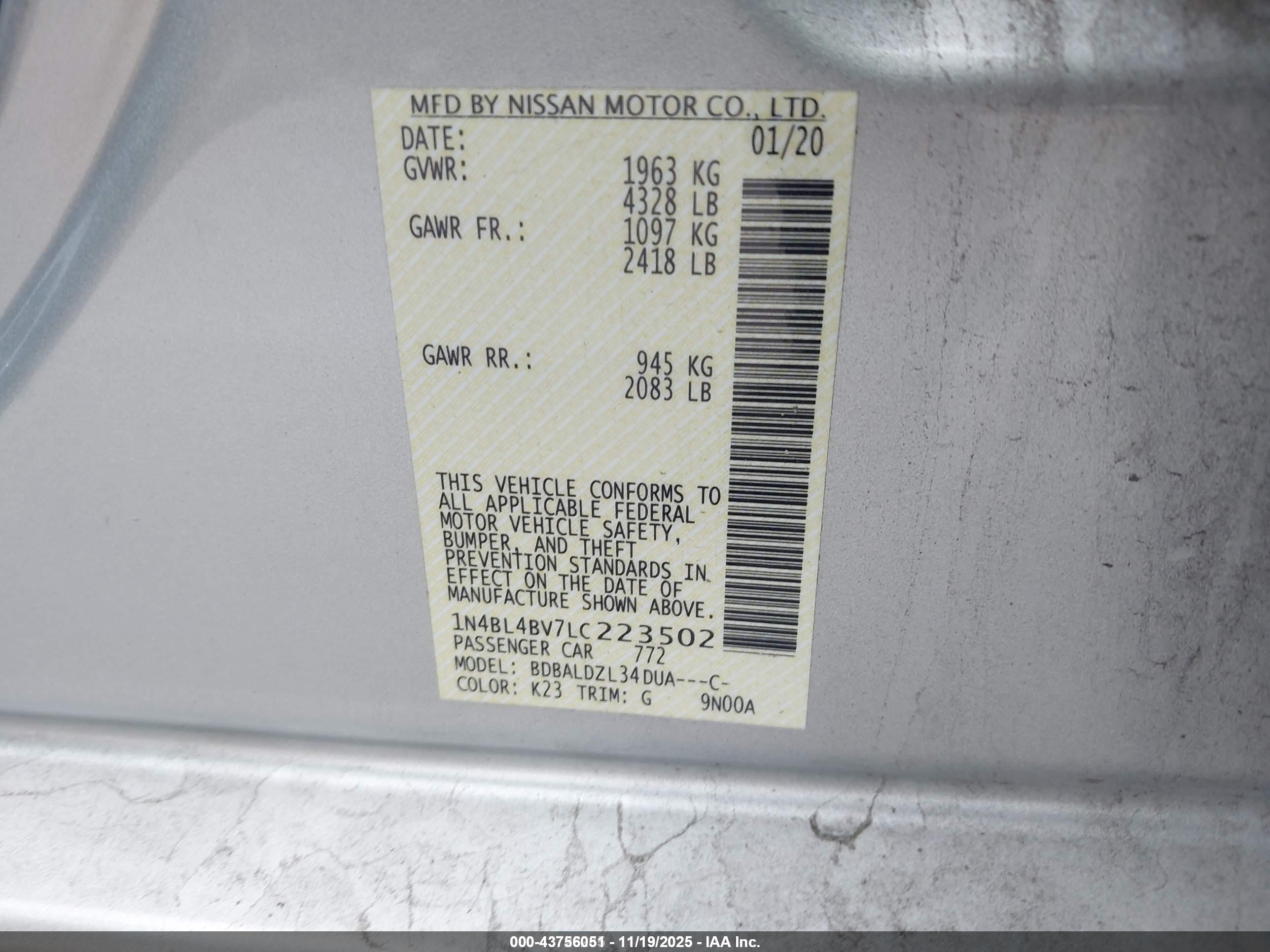 NISSAN ALTIMA image 9