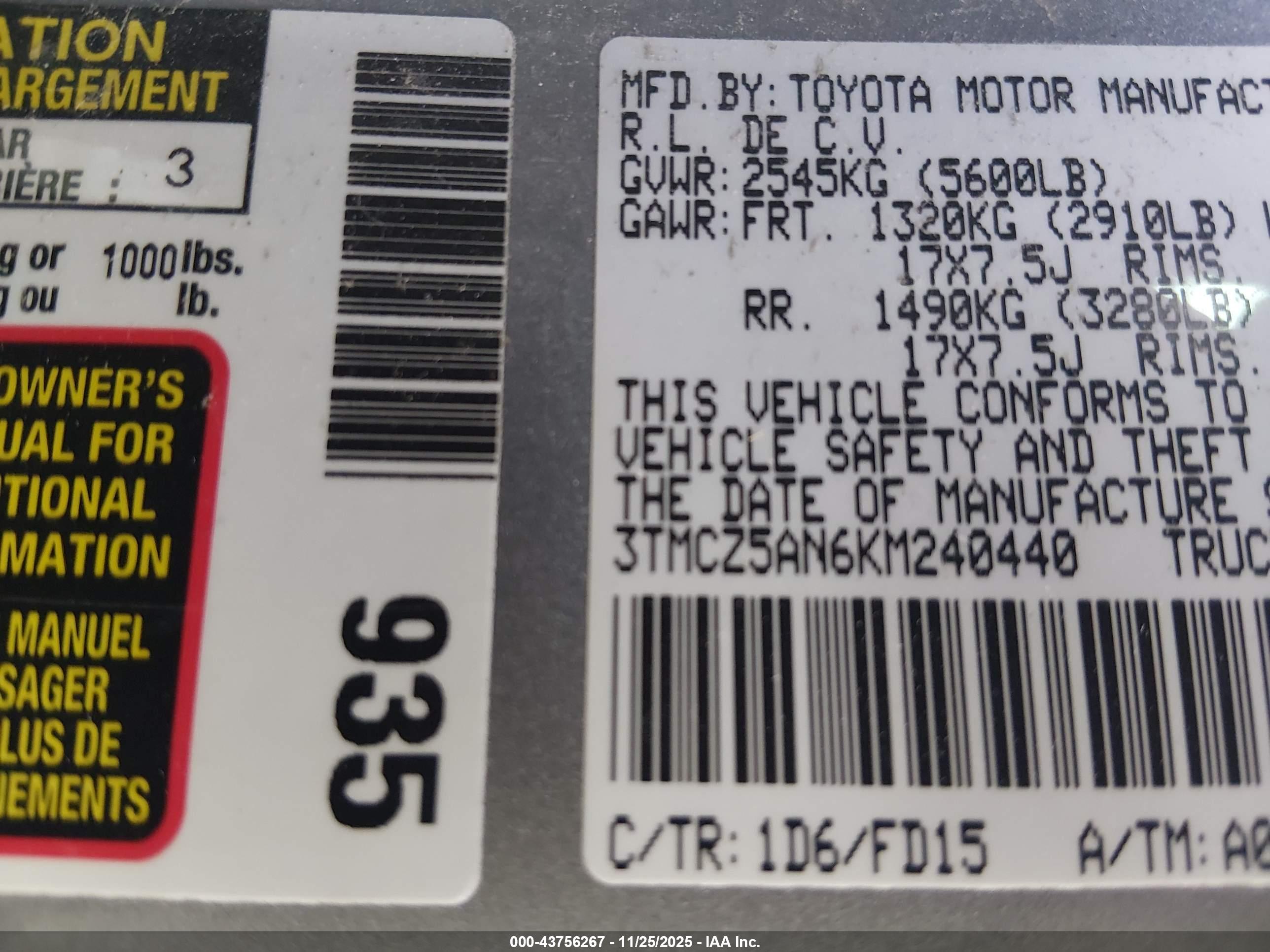 TOYOTA TACOMA image 9