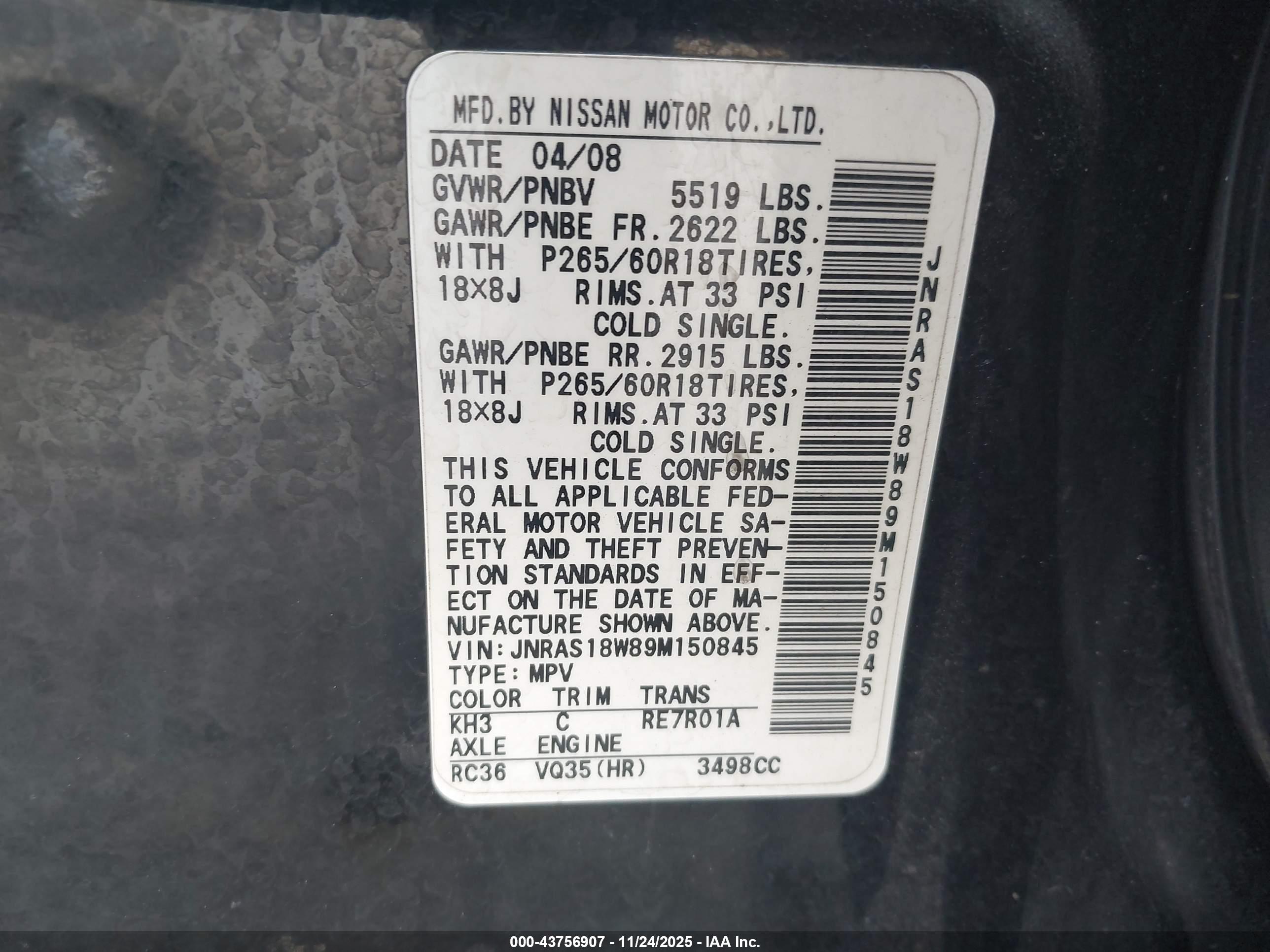 INFINITI FX35 image 9
