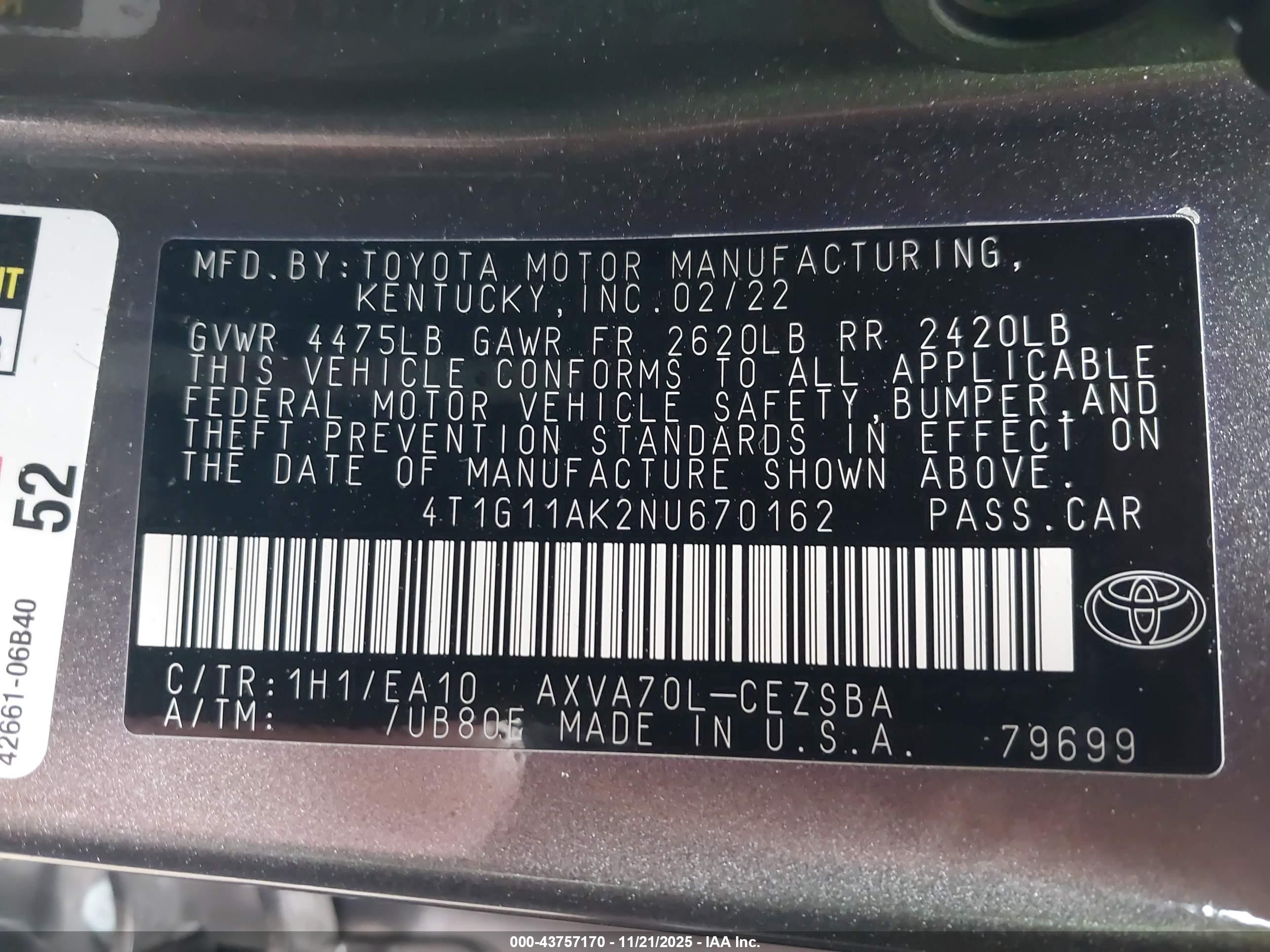 TOYOTA CAMRY image 9