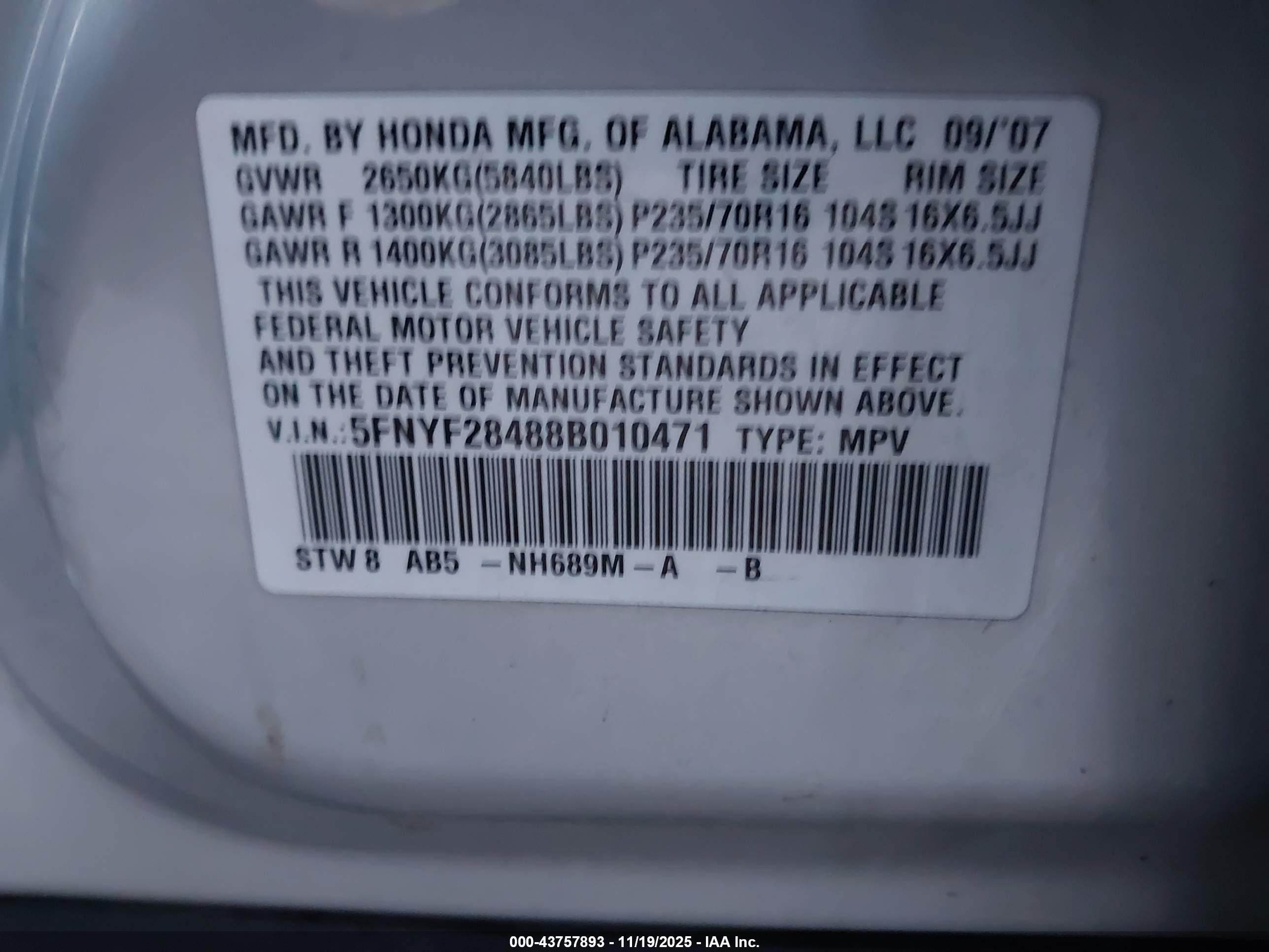 HONDA PILOT image 9
