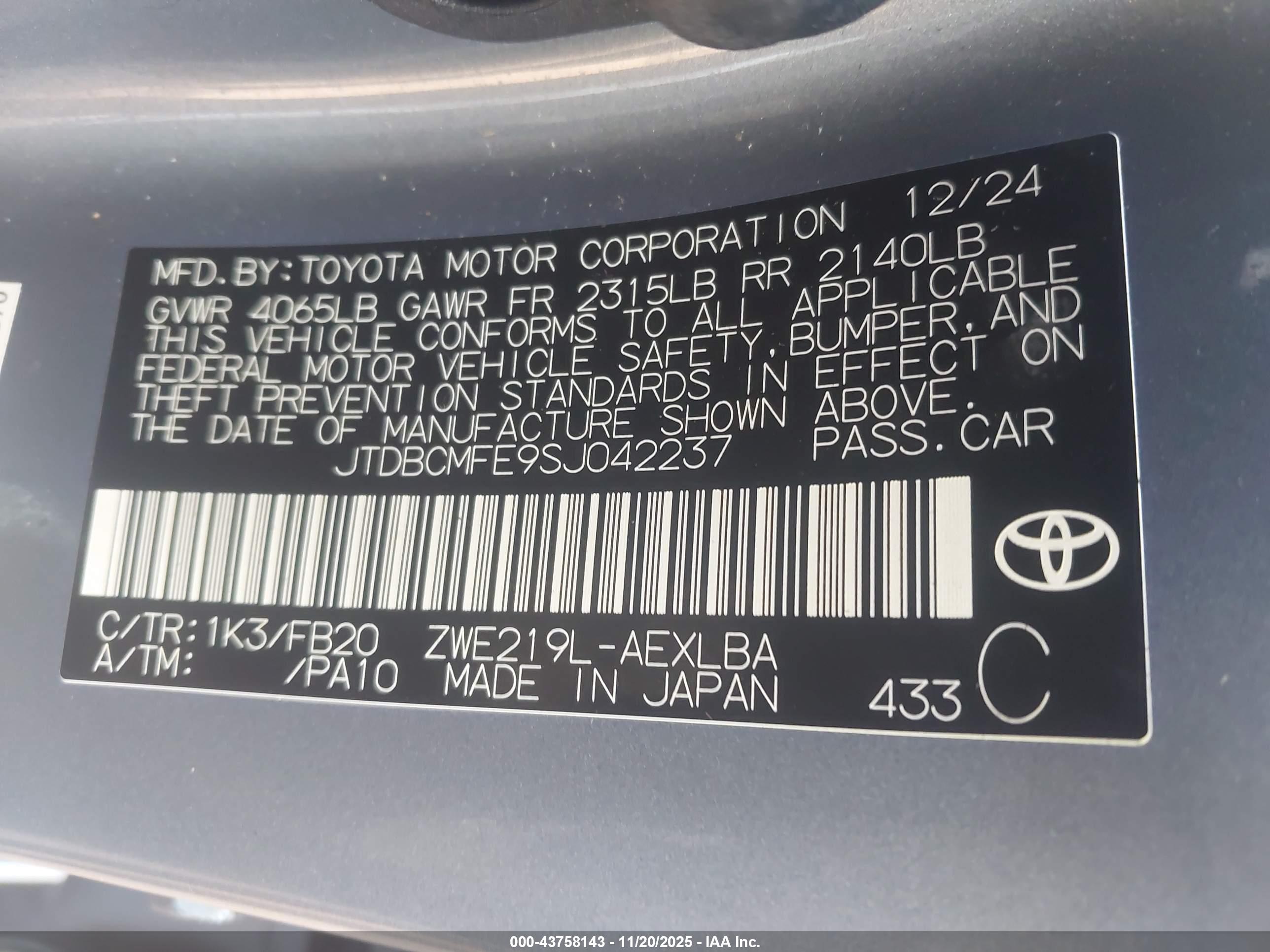 TOYOTA COROLLA image 9