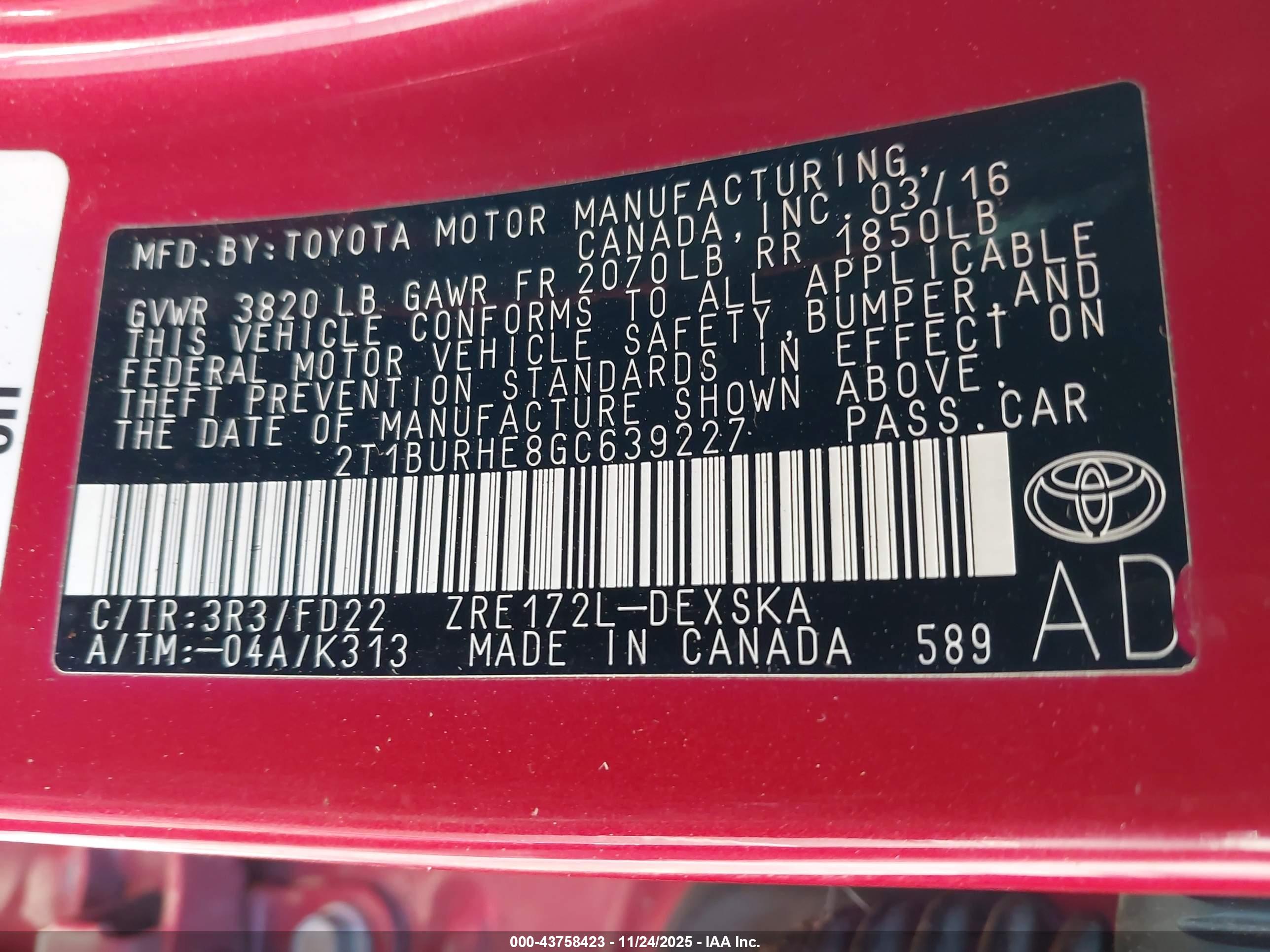 TOYOTA COROLLA image 9