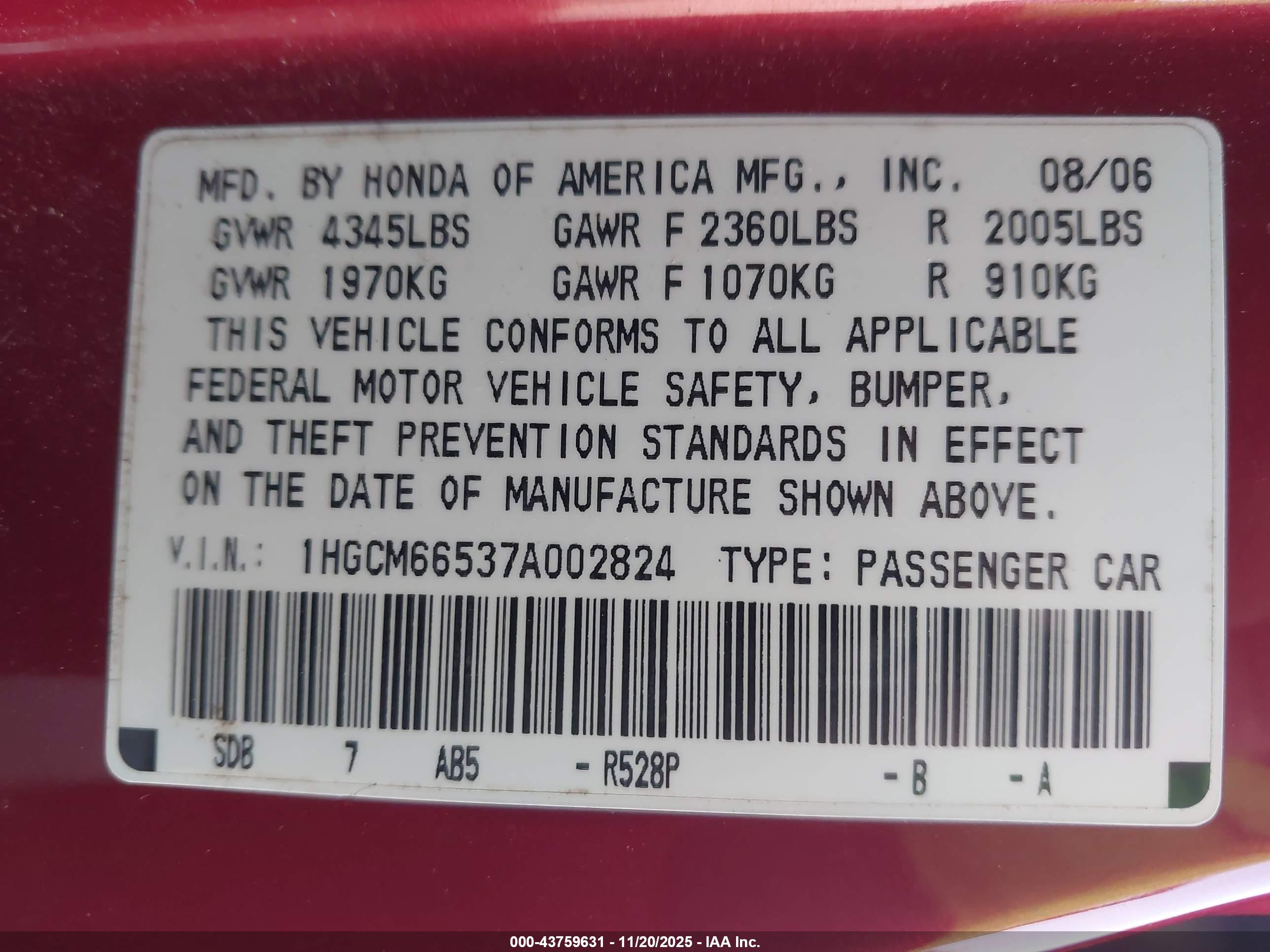 HONDA ACCORD image 9