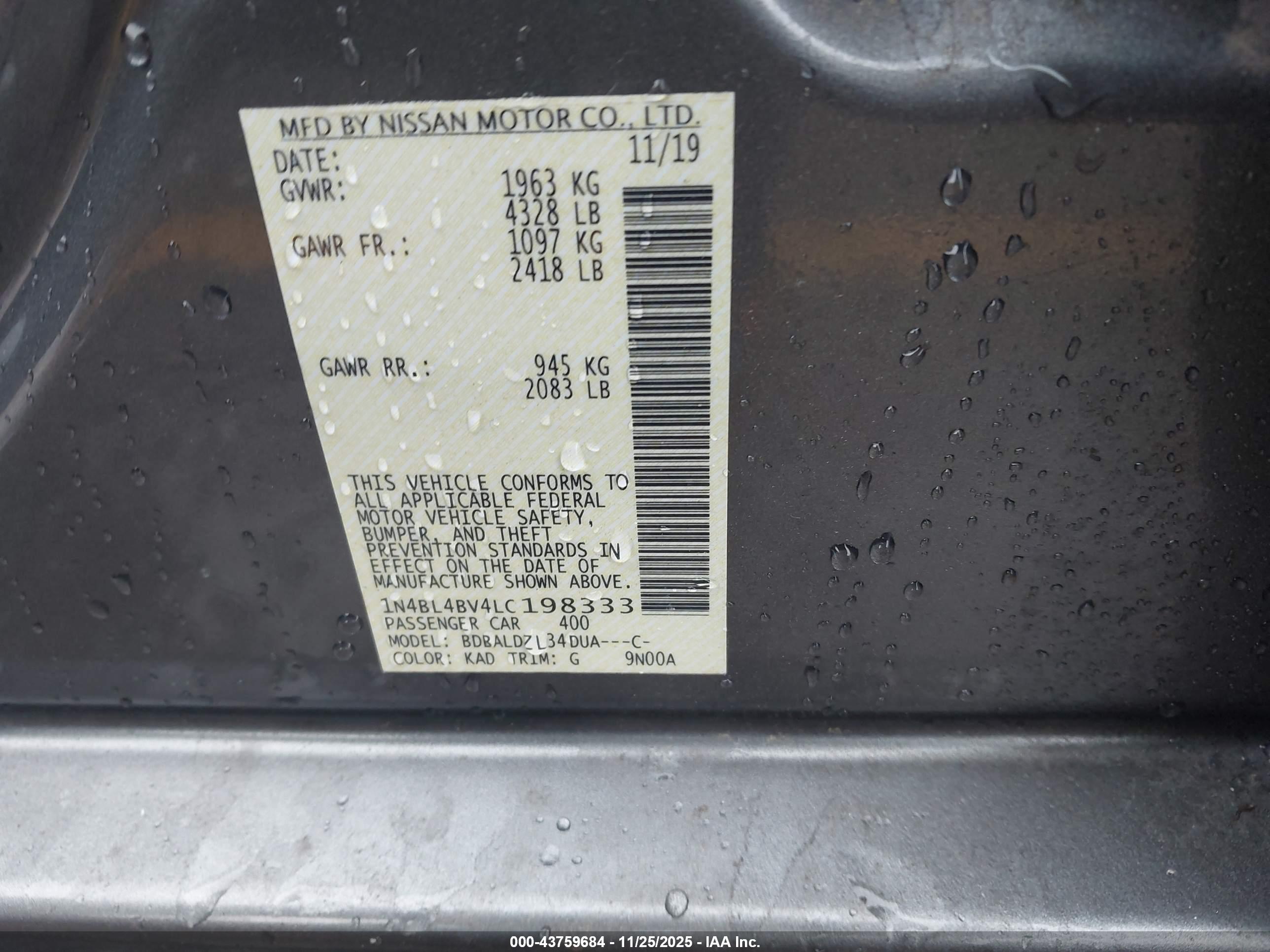 NISSAN ALTIMA image 9