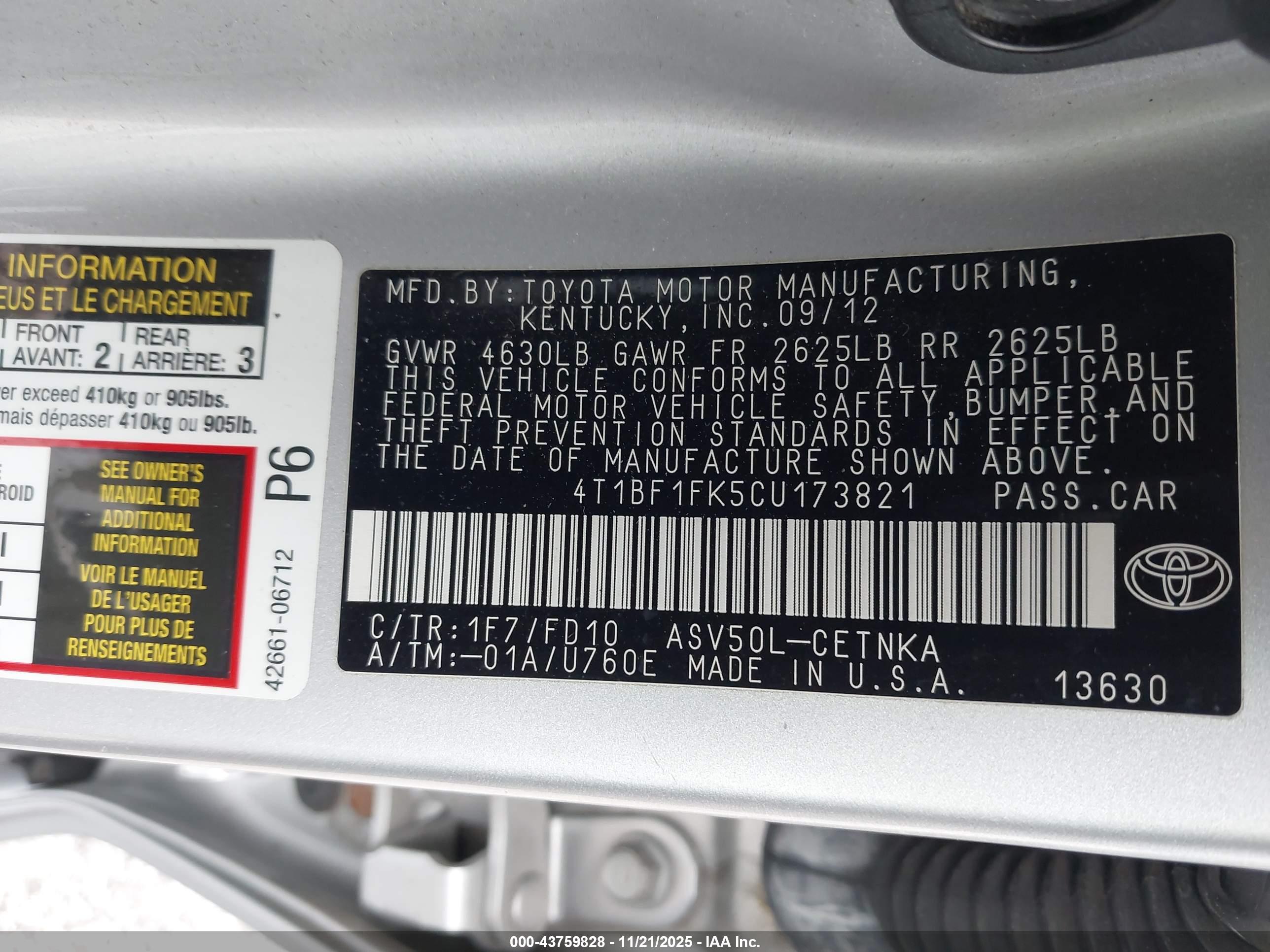 TOYOTA CAMRY image 9