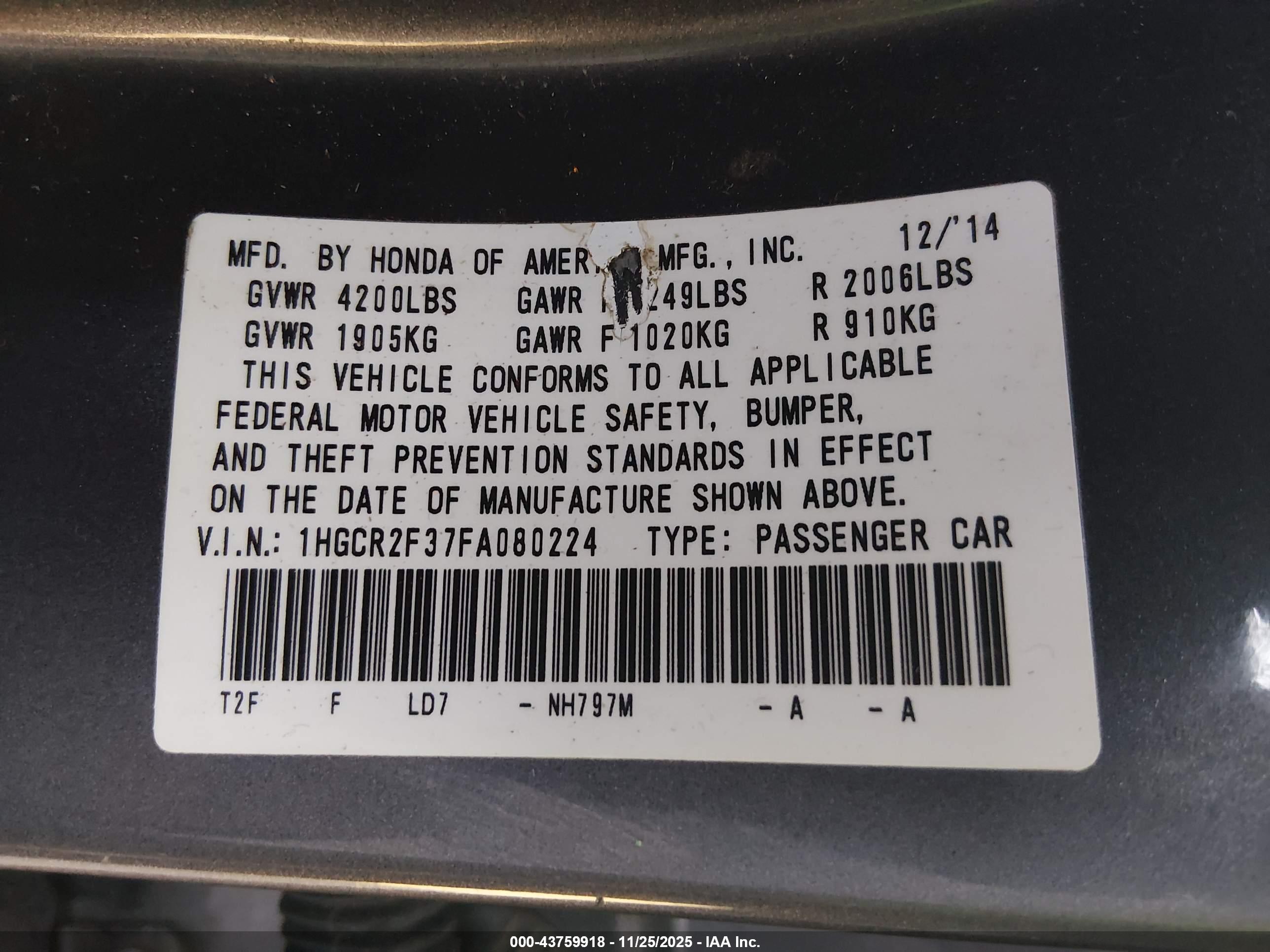 HONDA ACCORD image 9