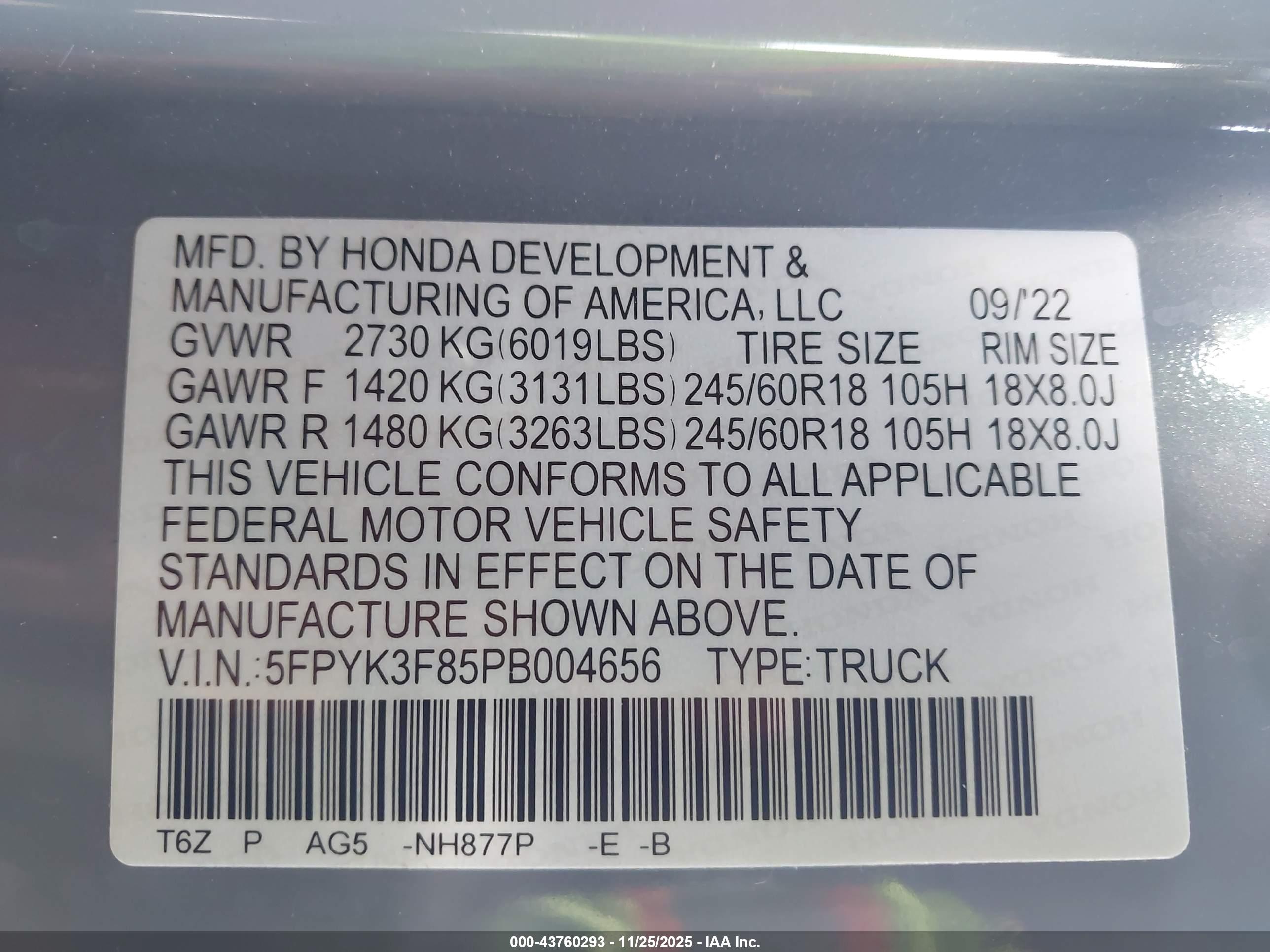 HONDA RIDGELINE image 9