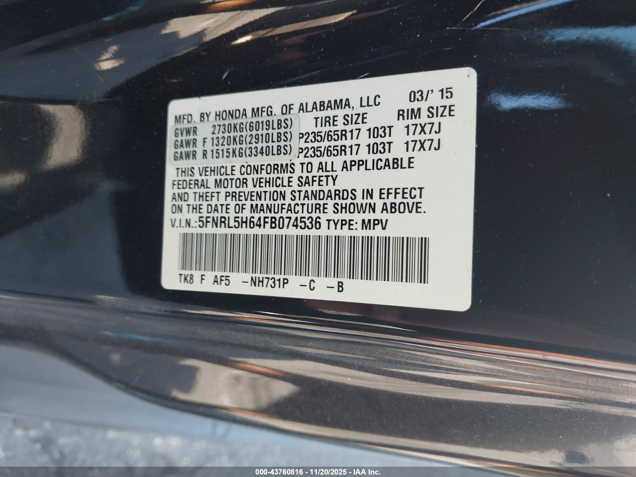 HONDA ODYSSEY image 9